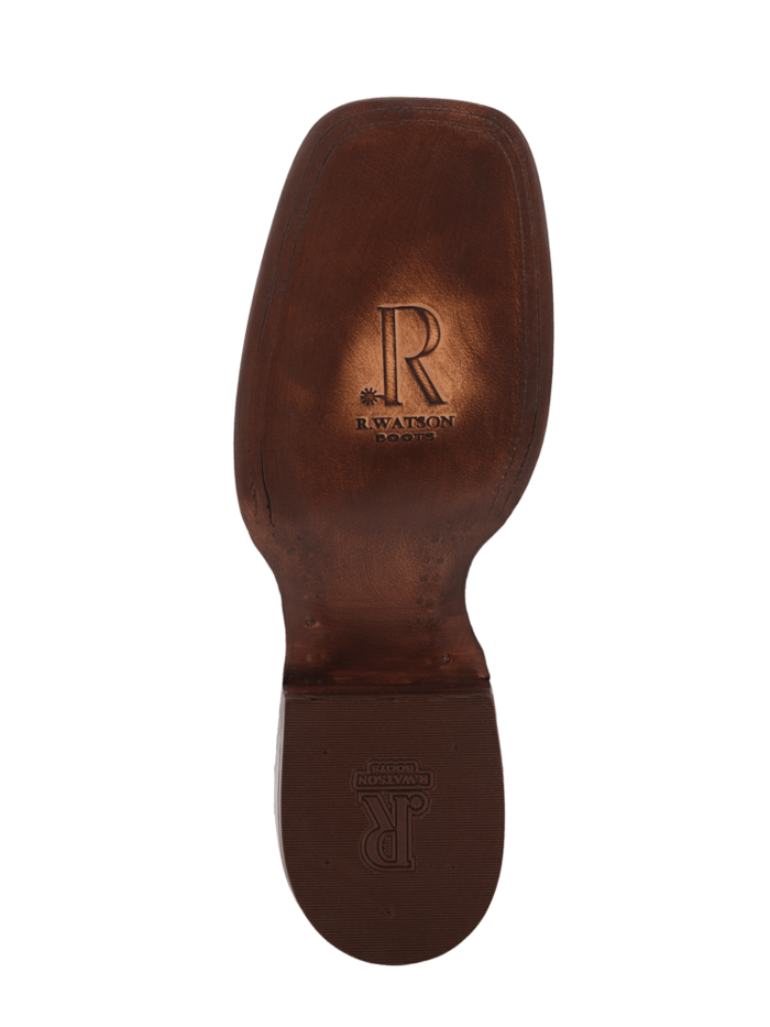 R.Watson RW3003 Men's Genuine Caiman Tail Western Boots in Cognac - Perfect for Cowboy Rides, Country Events & Western Fashion