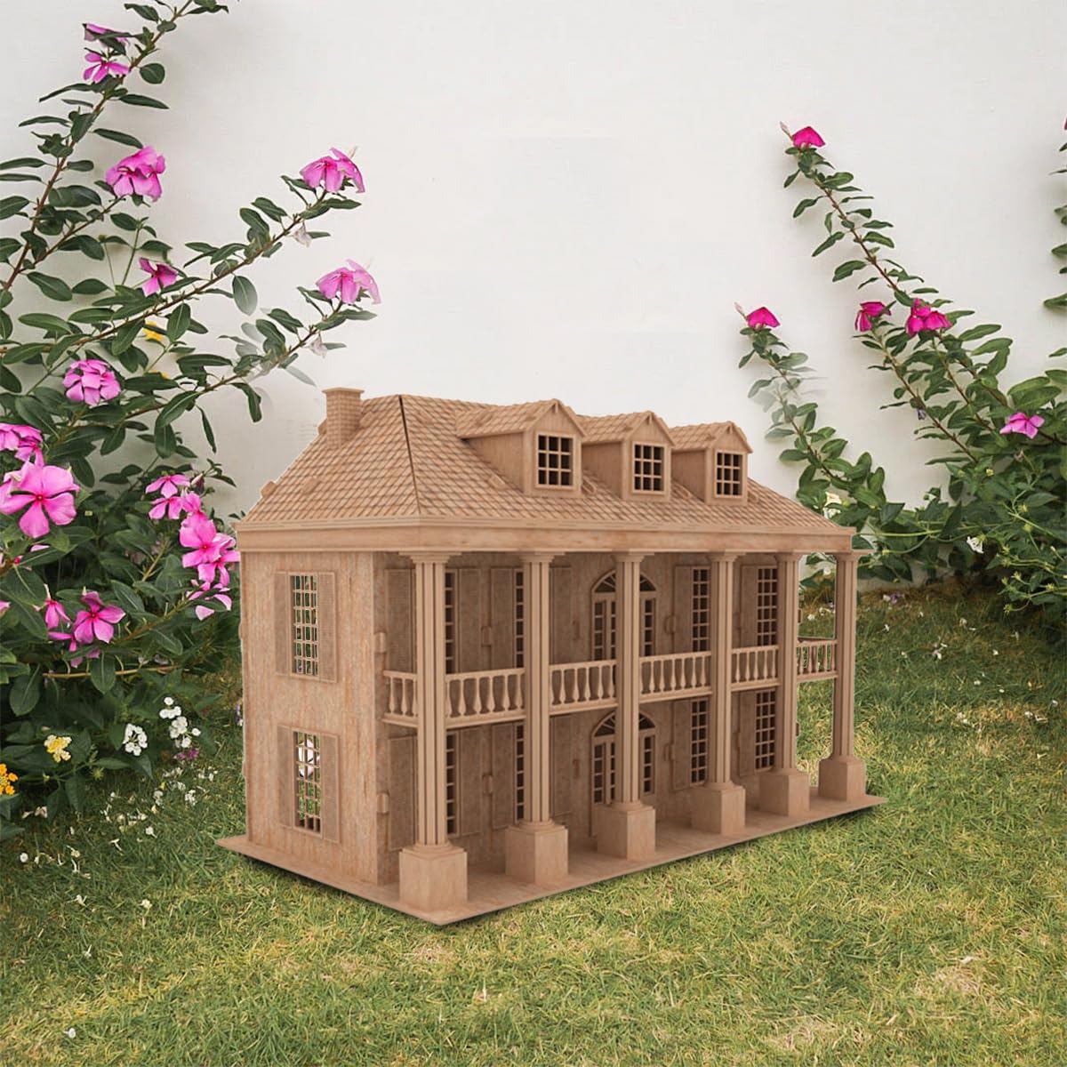 3D Wooden Puzzle DIY Doll House Kit - Historic Southern USA Tiny House Model - Premium Baltic Birch Wood Craft Kit for Family, School & Hobby | Perfect for Home Decor, Educational Projects & Creative Gifts