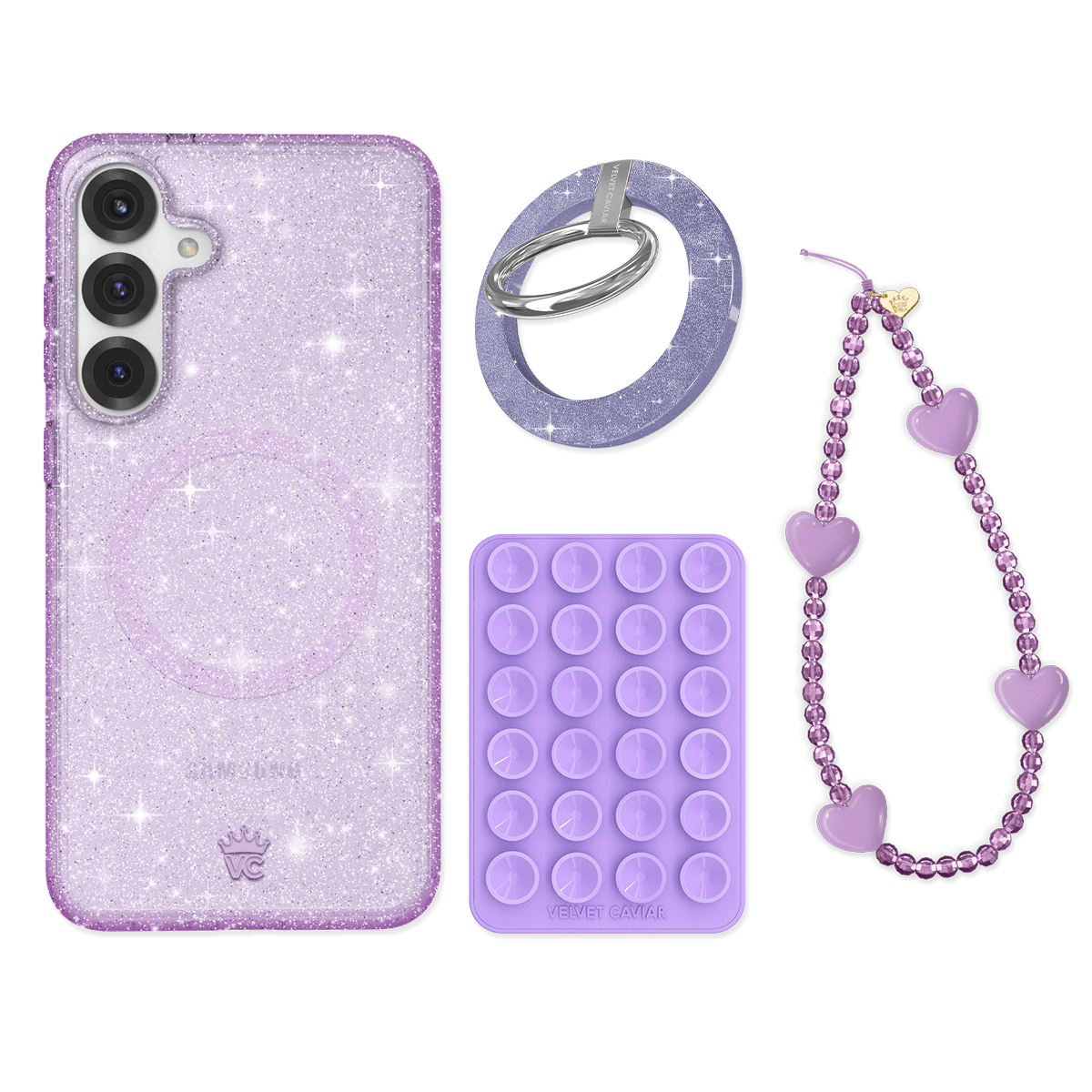 Lilac Stardust Samsung Phone Case with Grip - Protective Cover for Samsung Galaxy S21/S22/S23 - Perfect for Everyday Use, Work & Travel