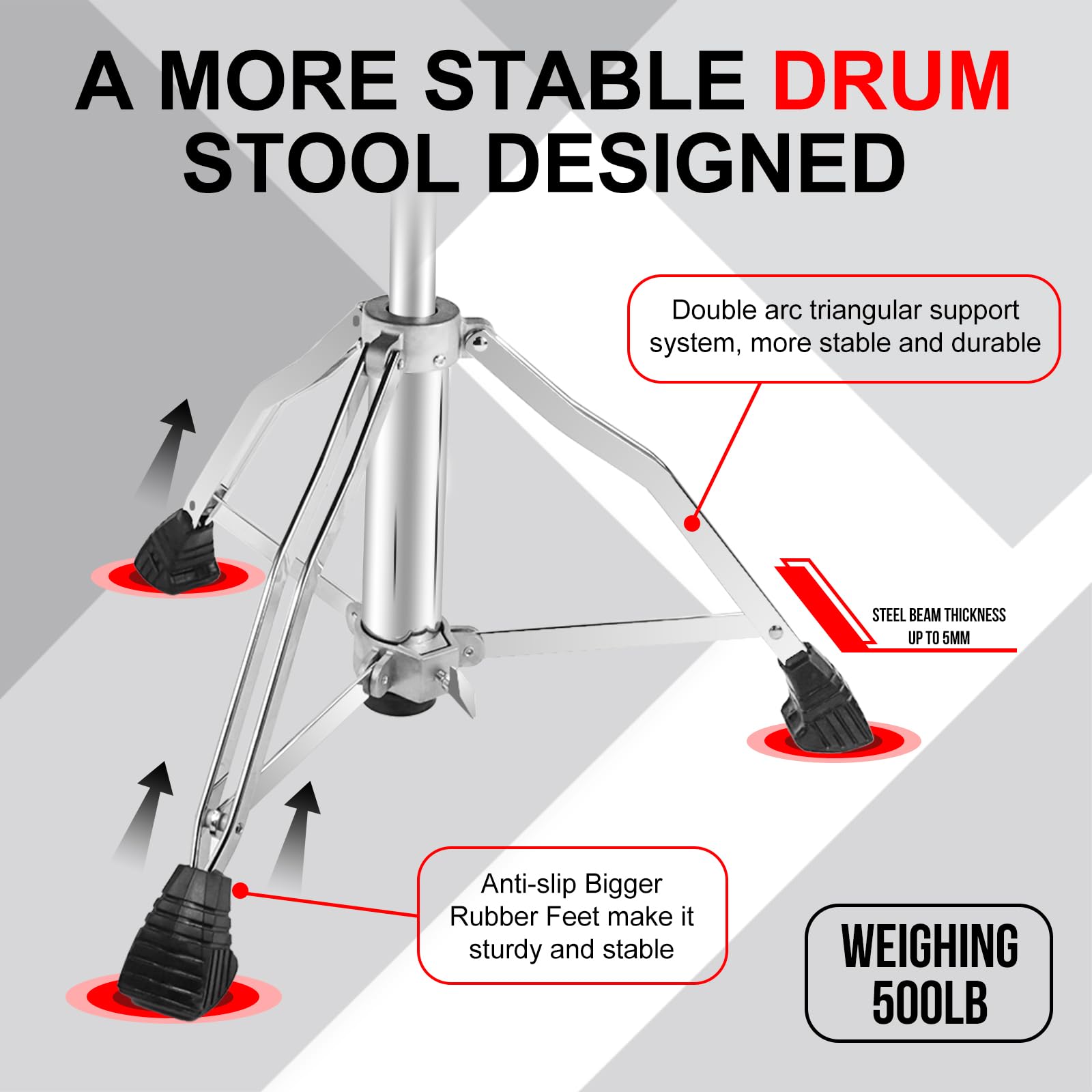 **Adjustable Hydraulic Drum Throne with Memory Foam & Removable Backrest – Portable Motorcycle-Style Drum Stool for Adults – Black PU Drum Seat – Perfect for Drummers, Studio Sessions & Live Performances**