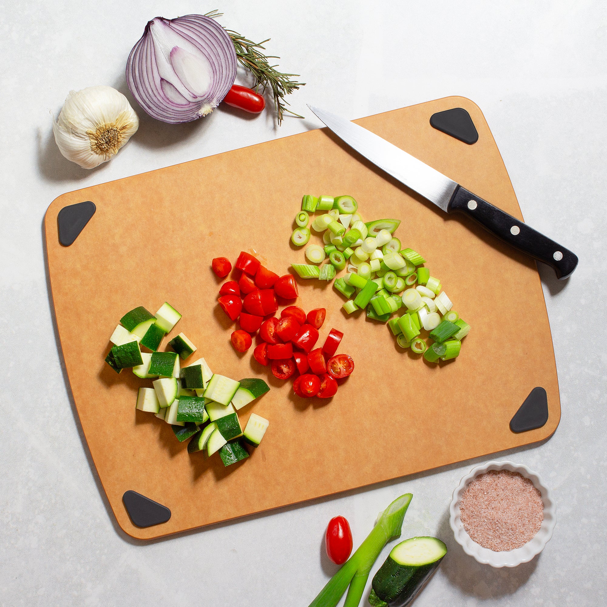 Premium Vellum® Wood Fiber Cutting Board with Non-Slip Silicone Feet - Durable Kitchen Chopping Board for Meat, Vegetables & Fruits - Perfect for Home Cooking & Professional Chefs