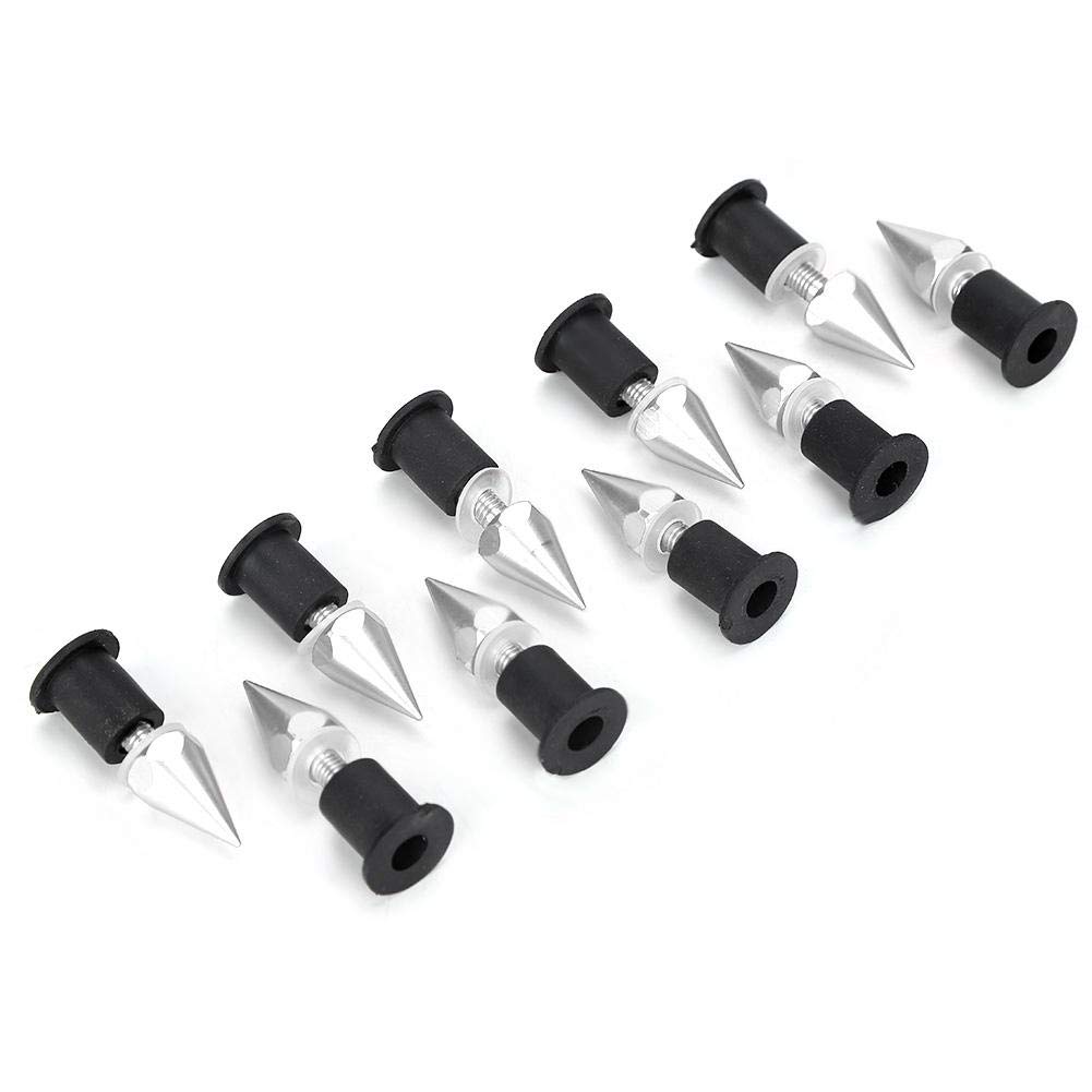 Universal M5 Motorcycle Wind Screen Bolts & Fairing Screw Kit - Silver Stainless Steel Spike Windshield Screws with Nuts - Perfect for Harley, Honda, Kawasaki, Yamaha Bikes & Scooters - Ideal for Windshield Installation, Fairing Repair & Custom Bike Modifications
