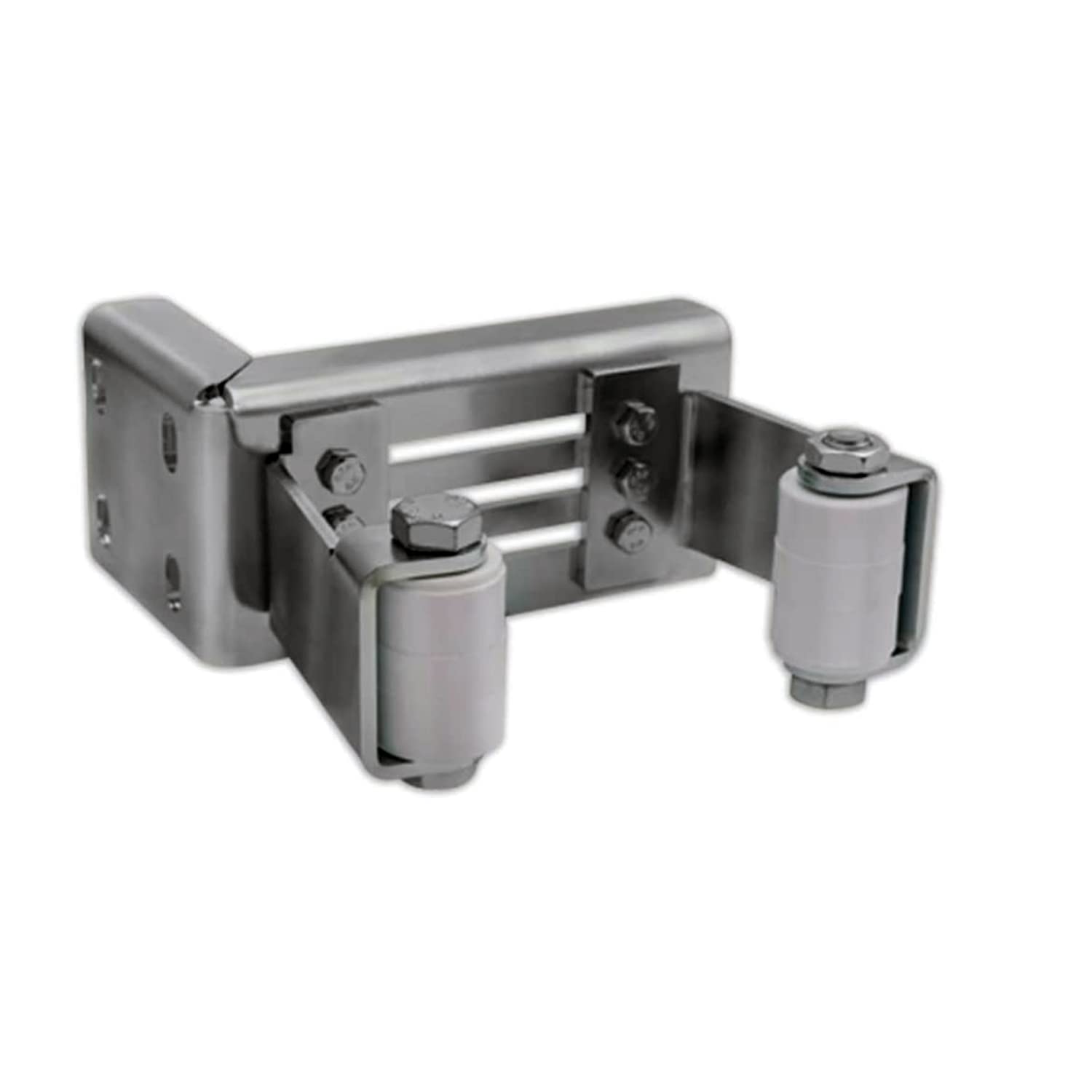 Heavy Duty Adjustable Slide Gate Receivers with Rollers - Truck Assembly Post Mounting Bracket Kit for Secure Fence & Driveway Access Control