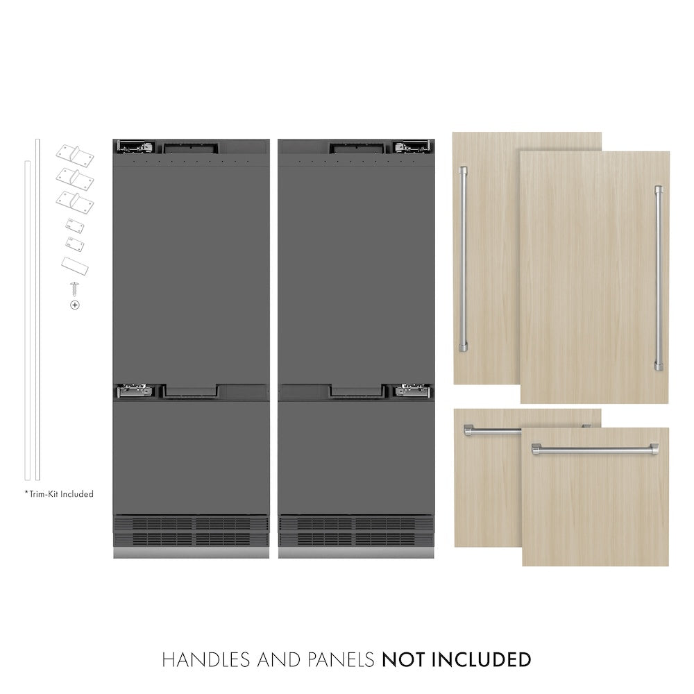 ZLINE 60 Inch 32.2 cu ft Built-In French Door Refrigerator with Bottom Freezer, Water Dispenser & Ice Maker - Graphite Gray Interior (GRBIV 60) | Perfect for Modern Kitchens, Open Concept Homes & Luxury Appliances