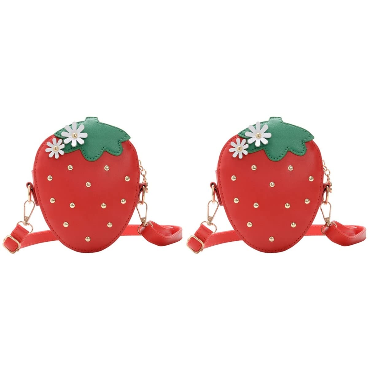 VALICLUD Strawberry Shaped Crossbody Bag for Women - 2PCS Set Cute Fruit Shoulder Purse - Perfect for Summer Outfits, Beach Trips & Casual Wear