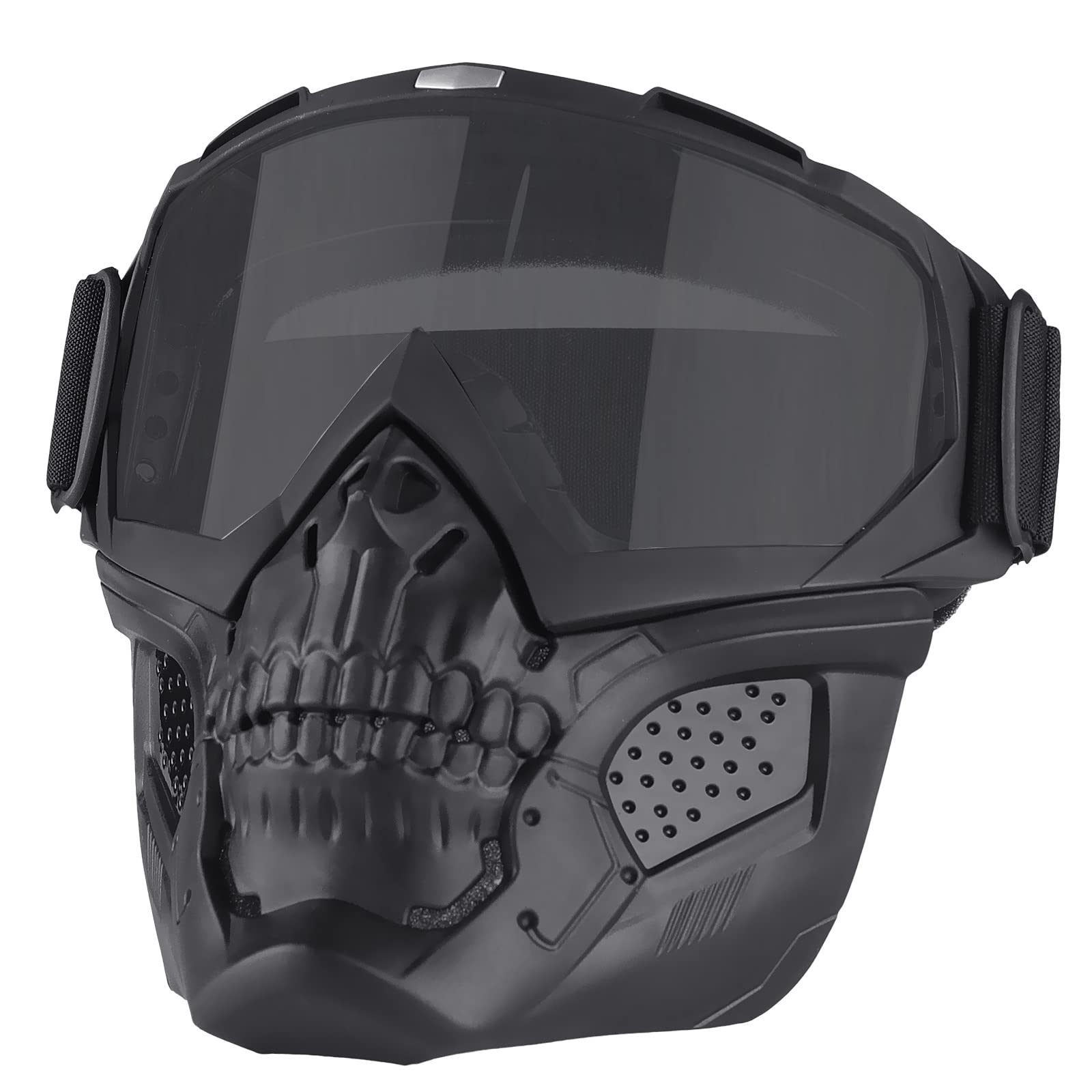 Tactical Airsoft Helmet & Full Face Mask with Detachable Goggles - NVG Mount & Side Rail - Military Paintball Gear for Outdoor Combat & Airsoft Games