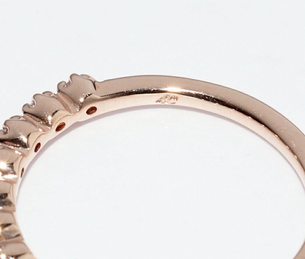 4℃ K10PG Diamond Pinky Ring - Elegant 14K Rose Gold Pinky Ring with Genuine Diamonds for Women | Perfect for Parties, Weddings & Special Occasions