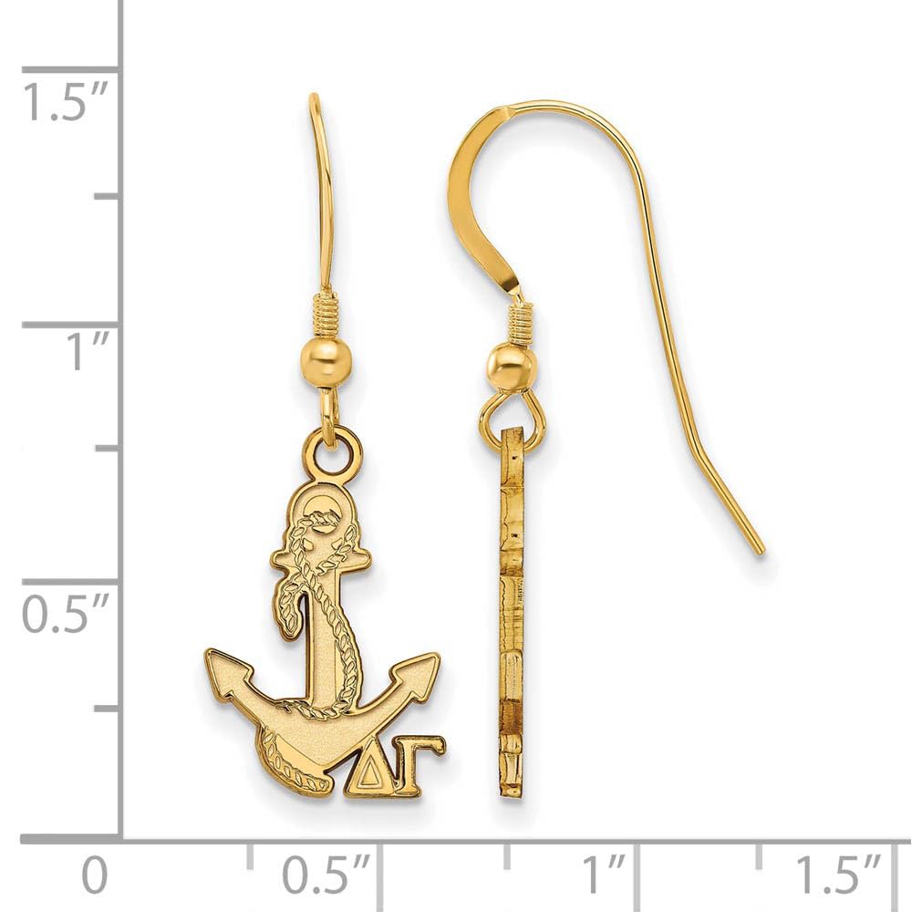 Sterling Silver Delta Gamma Dangle Earrings - Small Greek Letter Charm Jewelry for Sorority Sisters & College Students - Perfect for Graduation, Recruitment & Sisterhood Events