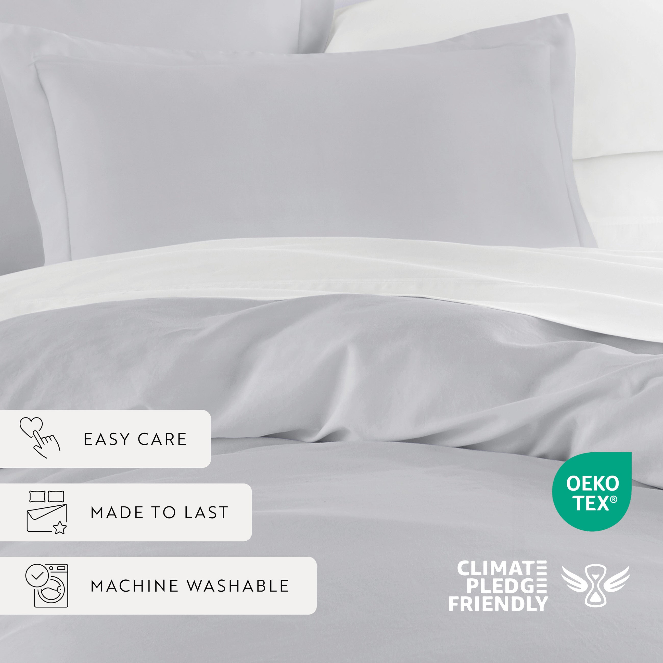 100% Long Staple Cotton 3-Piece Duvet Cover Set - King Size, Soft & Breathable Bedding - Perfect for Master Bedroom, Guest Room & Luxury Hotels