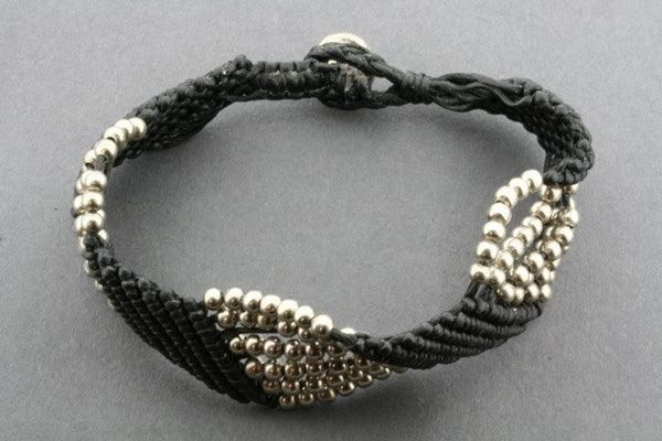 7 Strand Zigzag Bracelet for Women - Black Beaded Stretch Bracelet - Boho Chic Jewelry for Casual & Party Wear