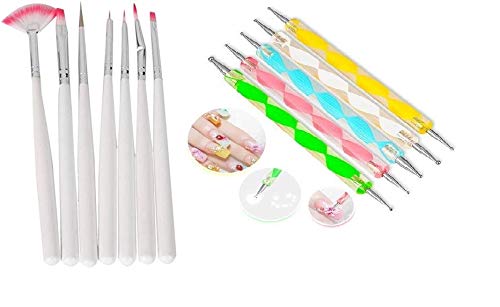 3D Nail Art Pen & Brush Painting Polish Design Kit - 7 Nail Brushes & 5 Dotting Tools for Professional Nail Art Designs | Perfect for Salon, Home Manicure & DIY Nail Art | Trendy Club