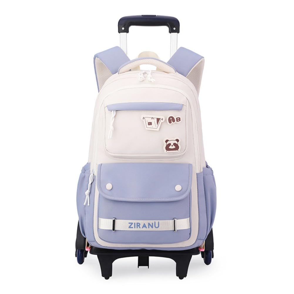 EKUIZAI Rolling Backpack for Girls - Wheeled School Bag for Middle & Teen Kids - Lightweight, Durable & Spacious for School, Travel & Daily Use