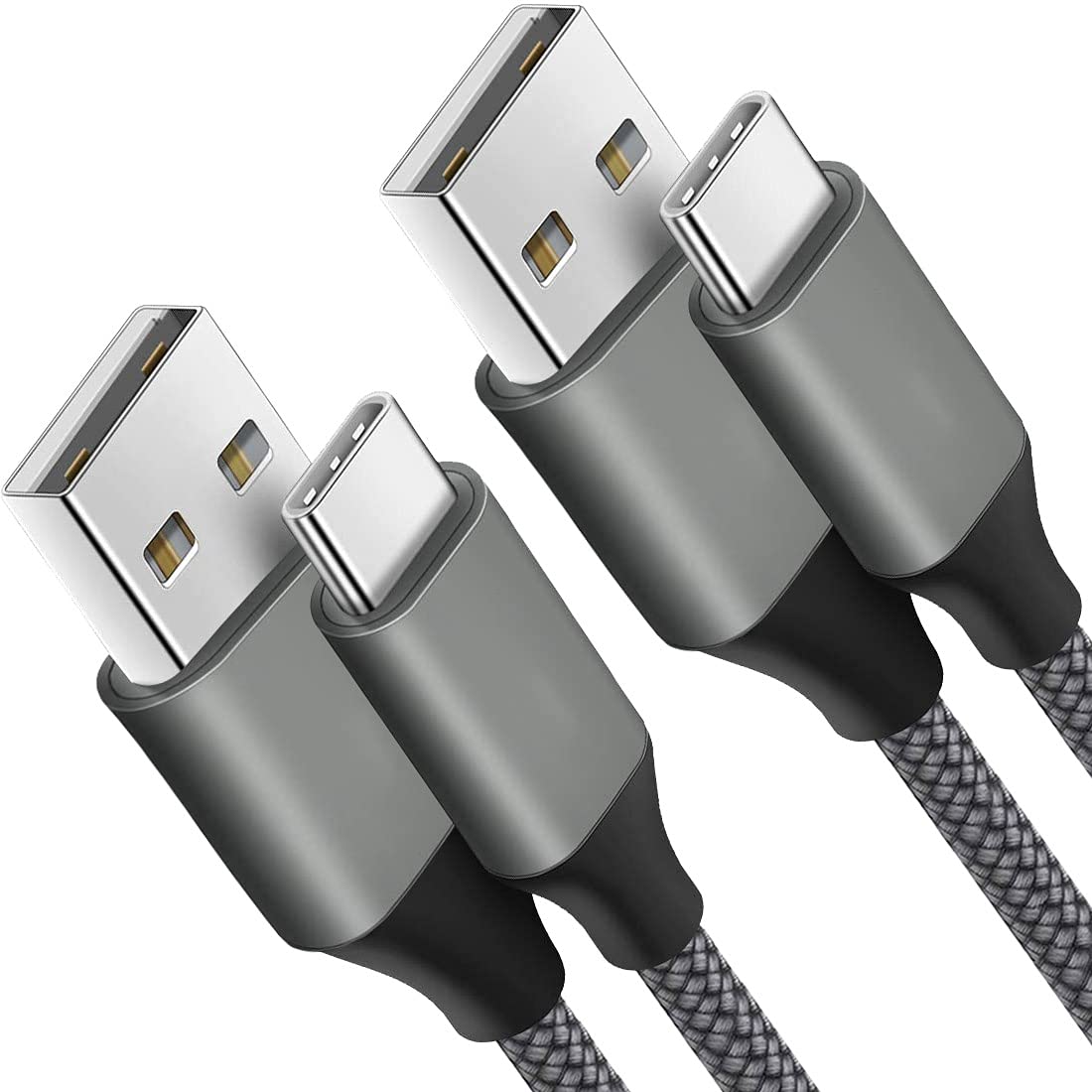 2-Pack 15FT USB A to USB C Fast Charging Cable, Nylon Braided USB Type C Charger Cord for Samsung Galaxy S9/S10e/S10/Note 10/A10e/A11/A21/A71/A72, PS5 Controller, Xbox Series X/S Controller - Durable Long Charger for Gaming & Travel