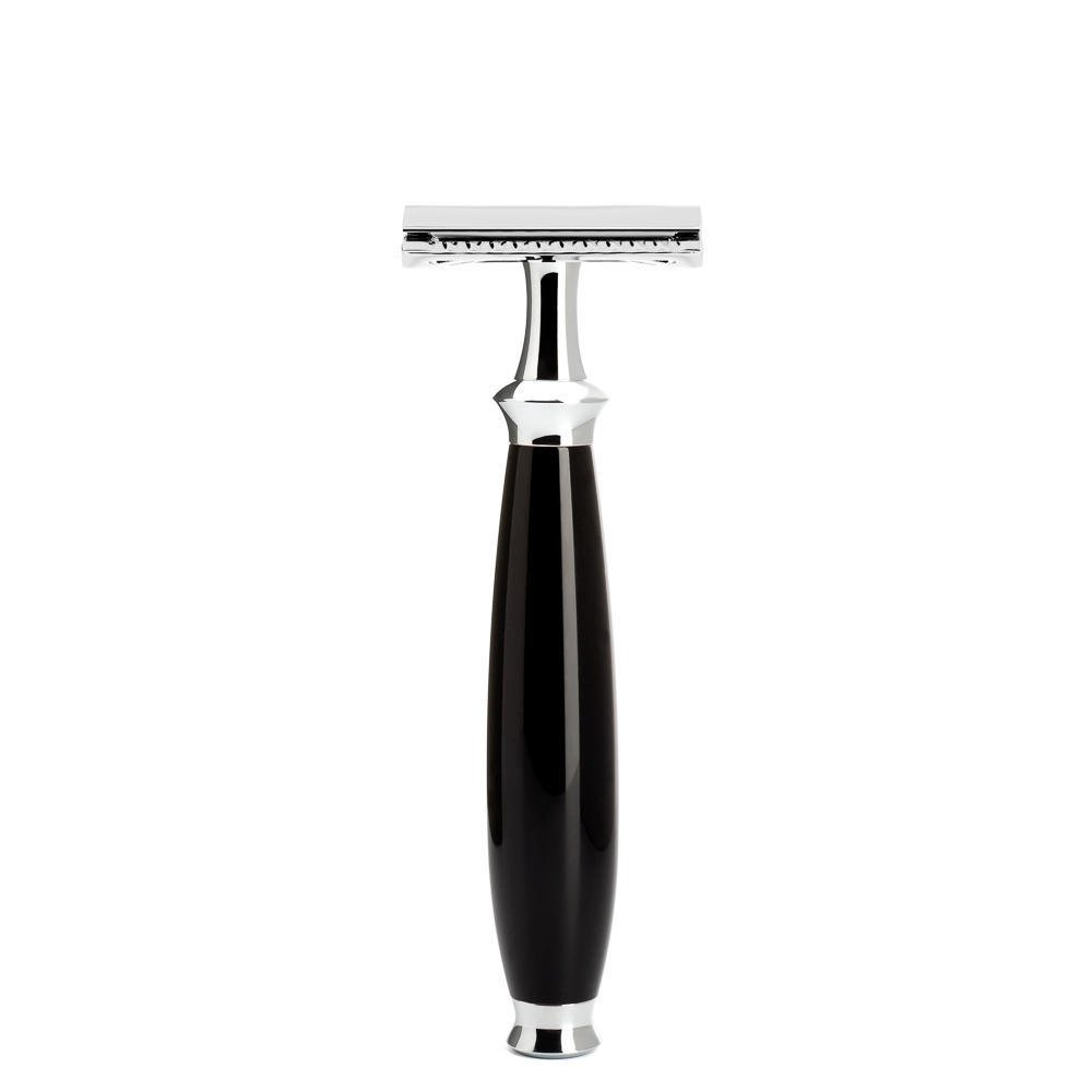 MÜHLE PURIST Black Safety Razor - Premium Stainless Steel Double Edge Razor for Men - Smooth Shaving Experience at Home or Travel - Perfect Gift for Grooming Enthusiasts