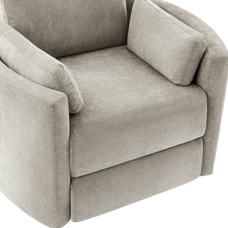 Monica Swivel Rocker Power Recliner Chair with Adjustable Headrest & Lumbar Support - Optional Removable Pillows - Perfect for Living Room, Home Theater & Relaxation
