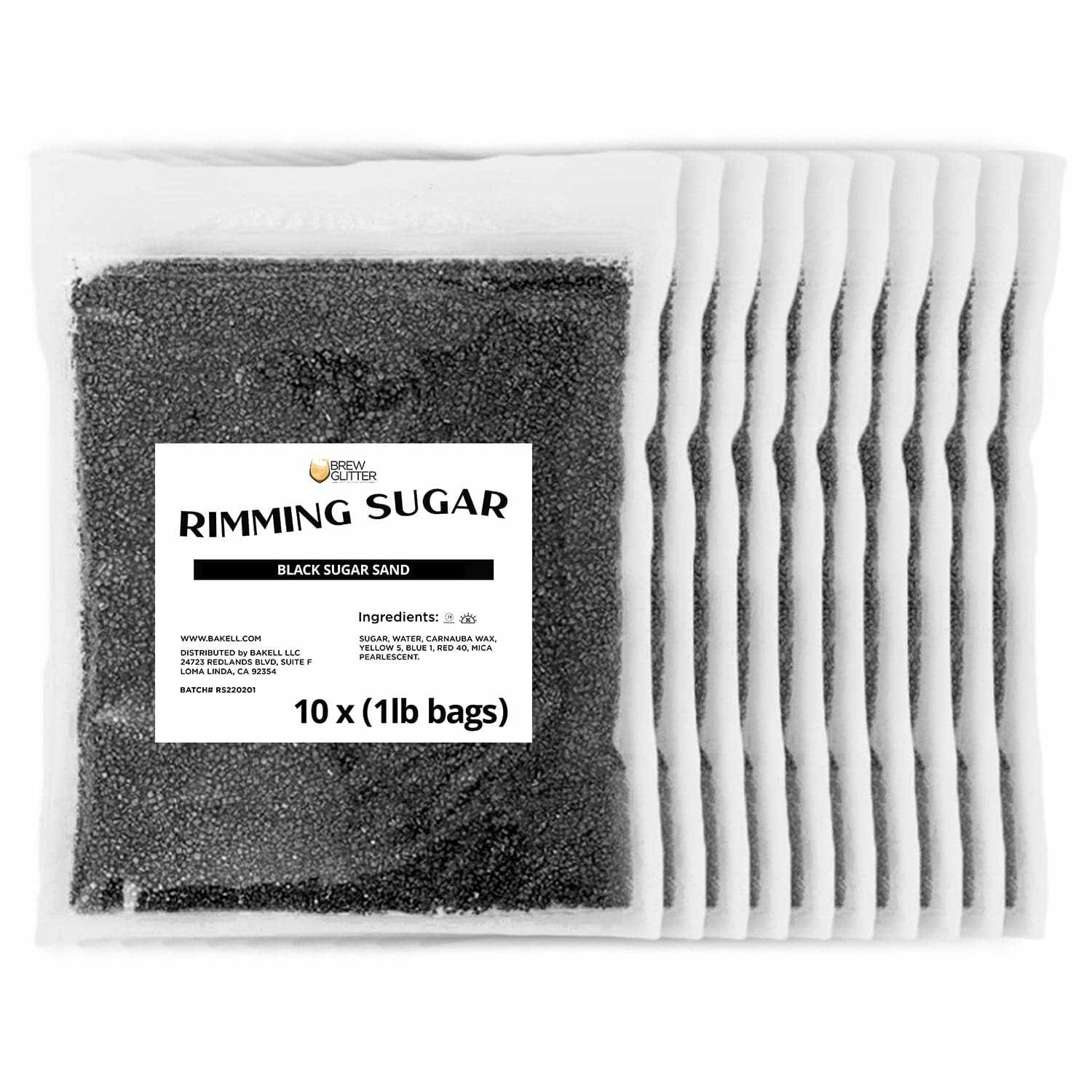 Premium Black Cocktail Rimming Sugar - 8oz, 16oz & 32oz Bulk Sizes for Margaritas, Martinis & Cocktails - Perfect for Parties, Bars & Home Mixology