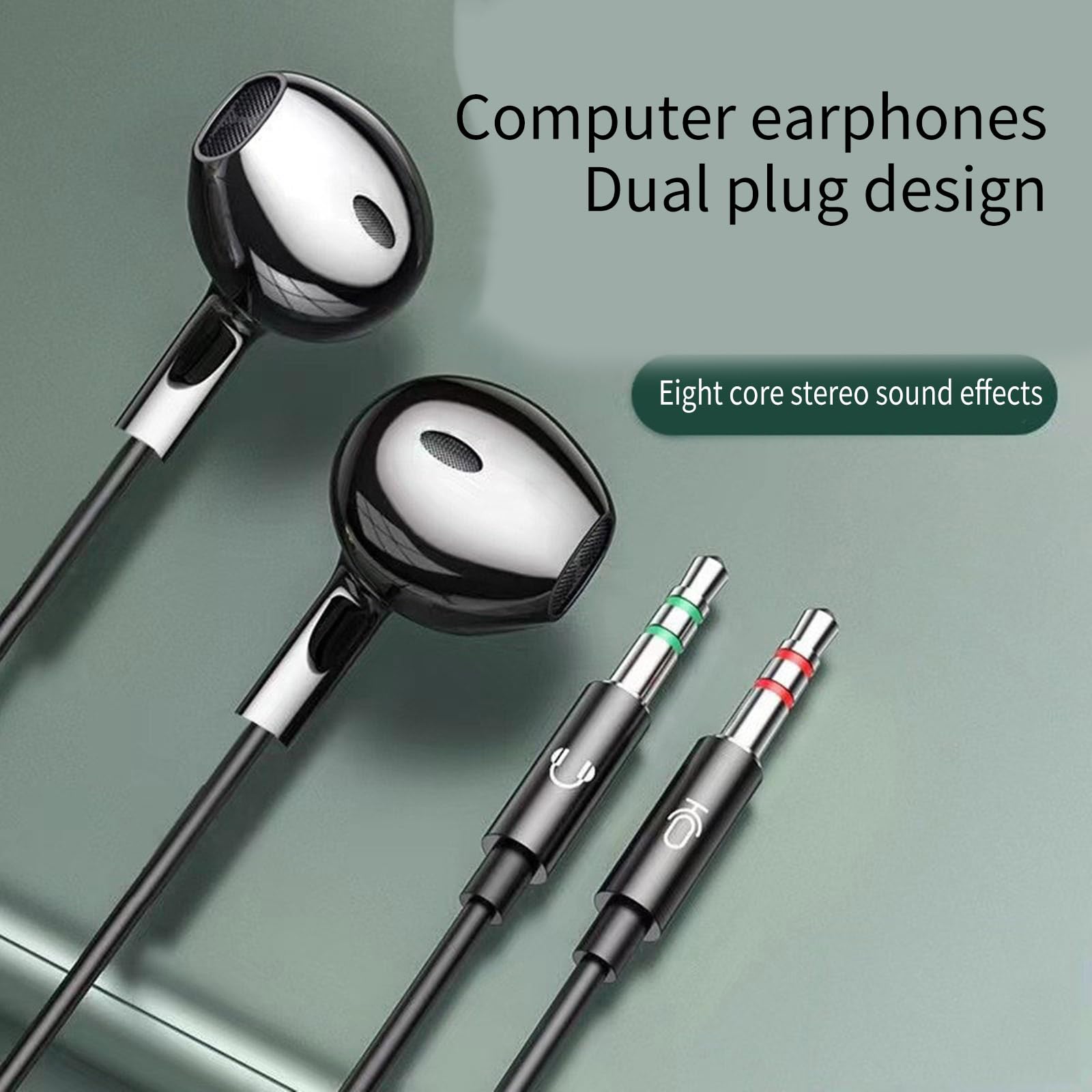 TQUXNGA Wired Earbuds with Built-in Microphone - 3.5mm Audio Headphones for iPhone, Android, PC, Laptop & Smartphone - Perfect for Gaming, Calls, Music & Office Work