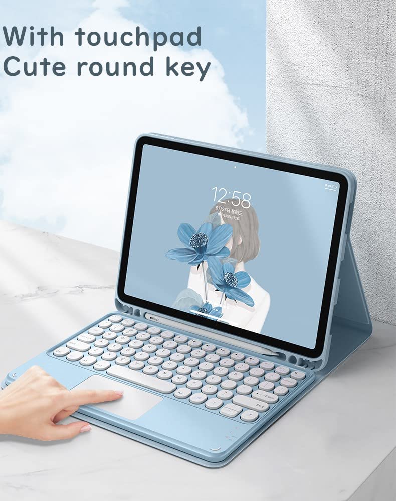 Galaxy Tab S8+/S7 FE Keyboard Case with Touchpad - Mint Green for Work & Study