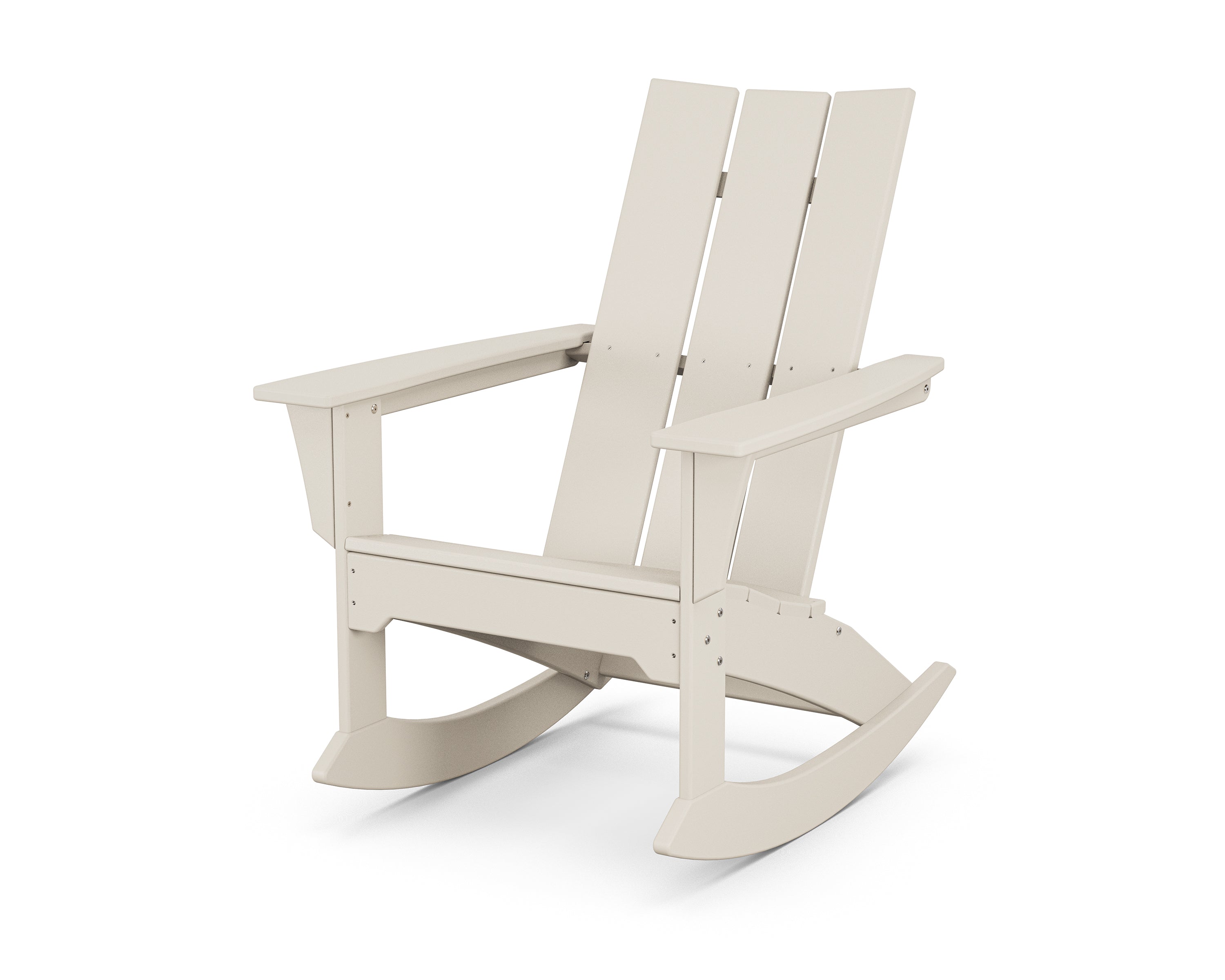 POLYWOOD Modern Adirondack Rocker Chair - Durable Outdoor Patio Furniture for Deck, Poolside & Garden Relaxation - All-Weather Resin Wicker Design (Multiple Colors Available)
