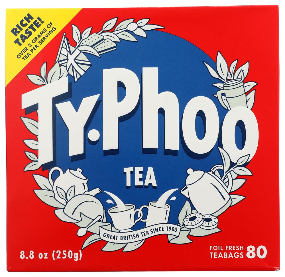 Typhoo Black Tea Bags - 80 Count (Pack of 12) | Premium English Breakfast Tea | Perfect for Morning Boost, Afternoon Relaxation & Office Use