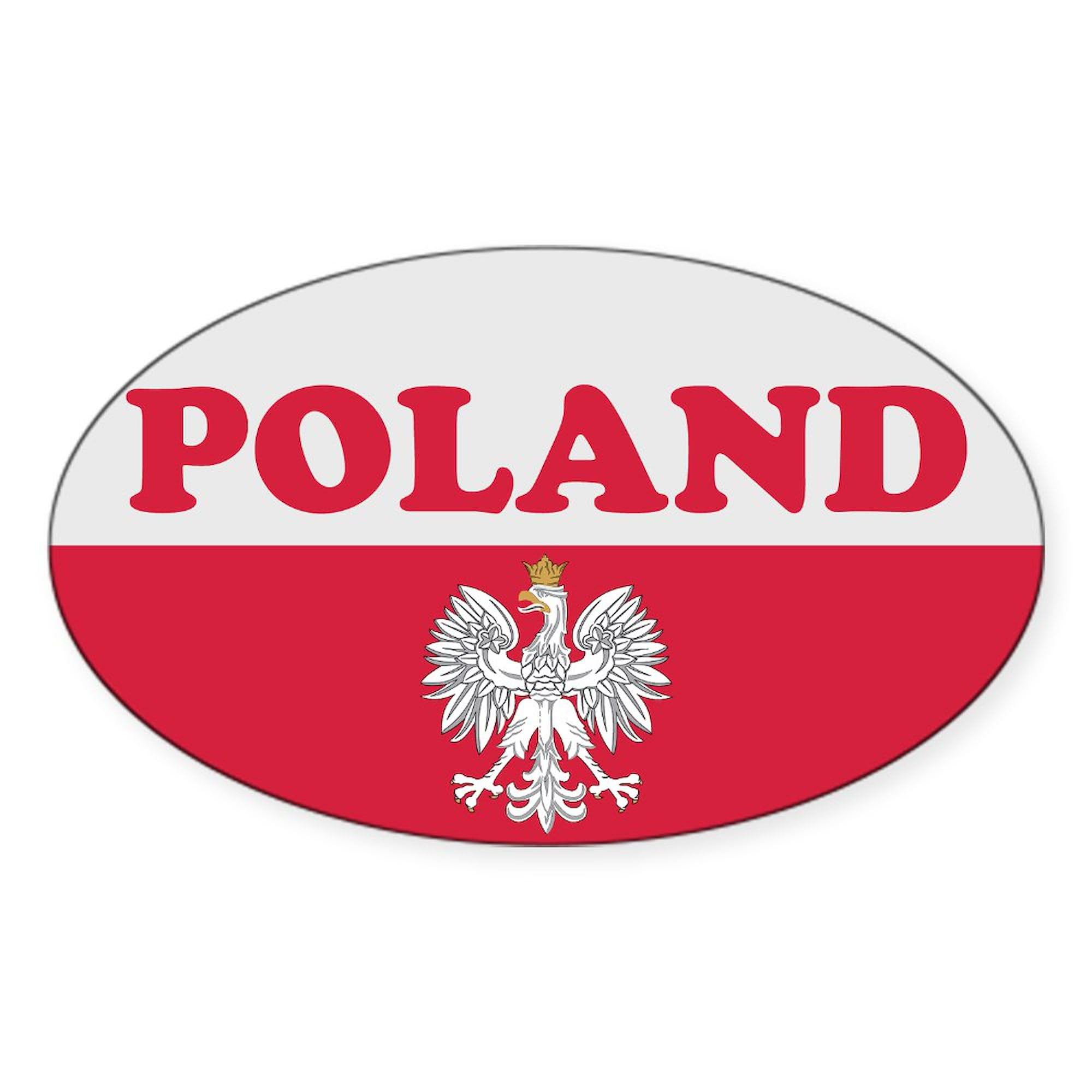Poland Sticker V2 Oval Car Bumper Decal - Waterproof Vinyl for Cars, Laptops, Windows | Show Your Polish Pride on the Road