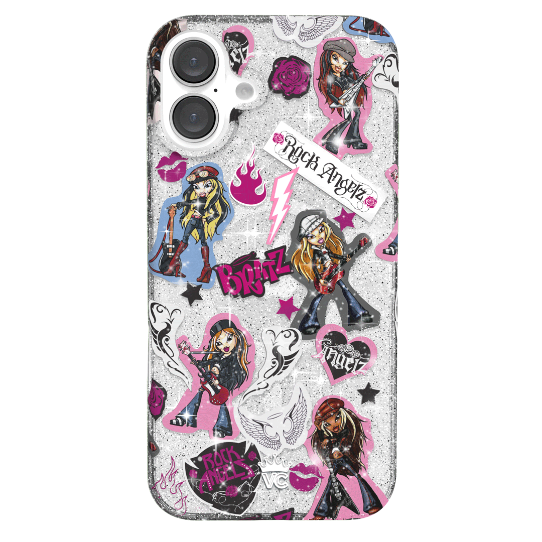 Bratz Rock Angelz Glitter iPhone Case - Trendy Sparkle Phone Cover for iPhone 13/14/15 Pro Max - Perfect for Concerts, Parties & Fashion Lovers