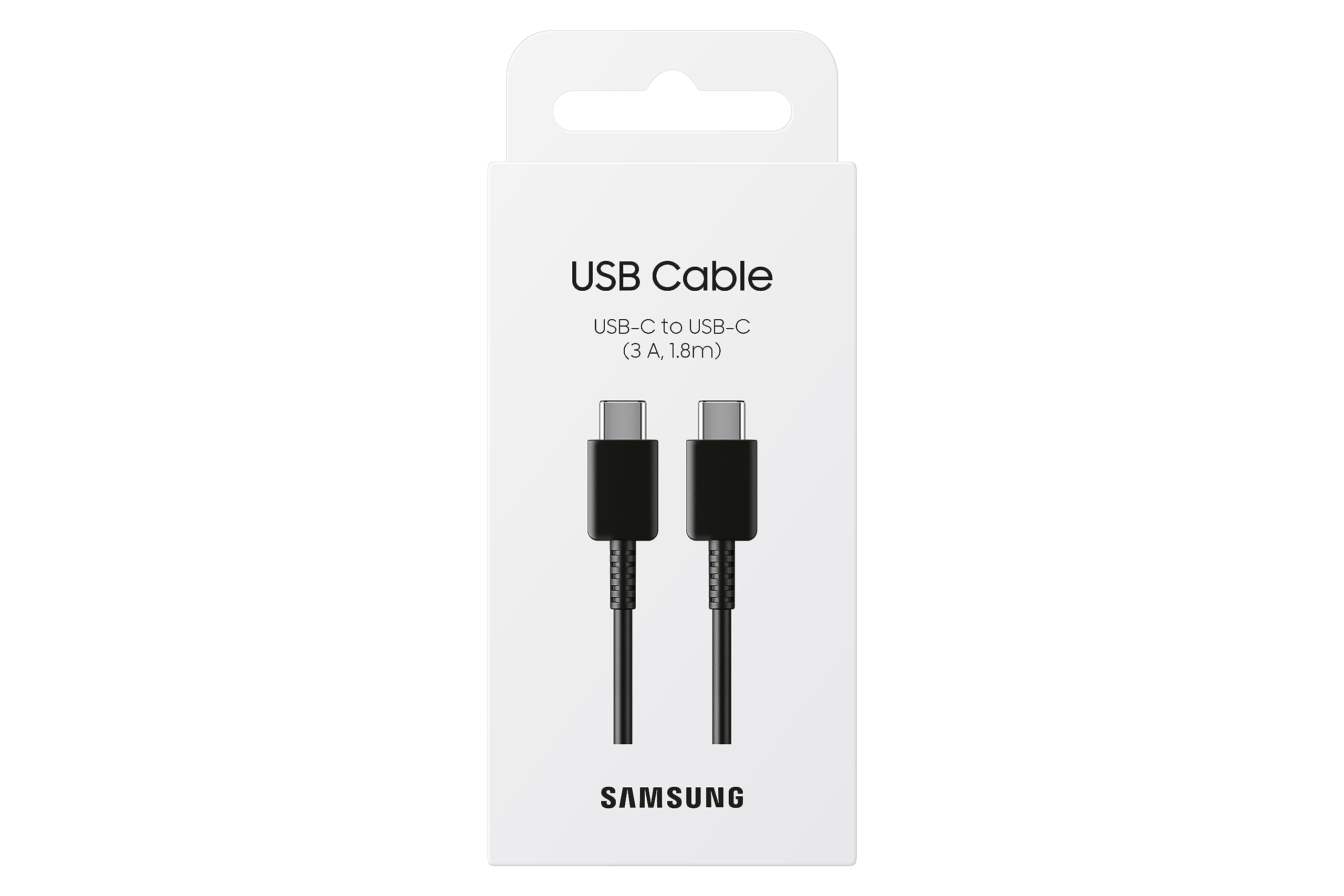 Samsung Galaxy Official USB-C to C Fast Charging Cable 1.8m (6ft) - Black - High Speed Data Sync & Charging for Galaxy S23/S22/S21/Note20 - Perfect for Home, Office & Travel