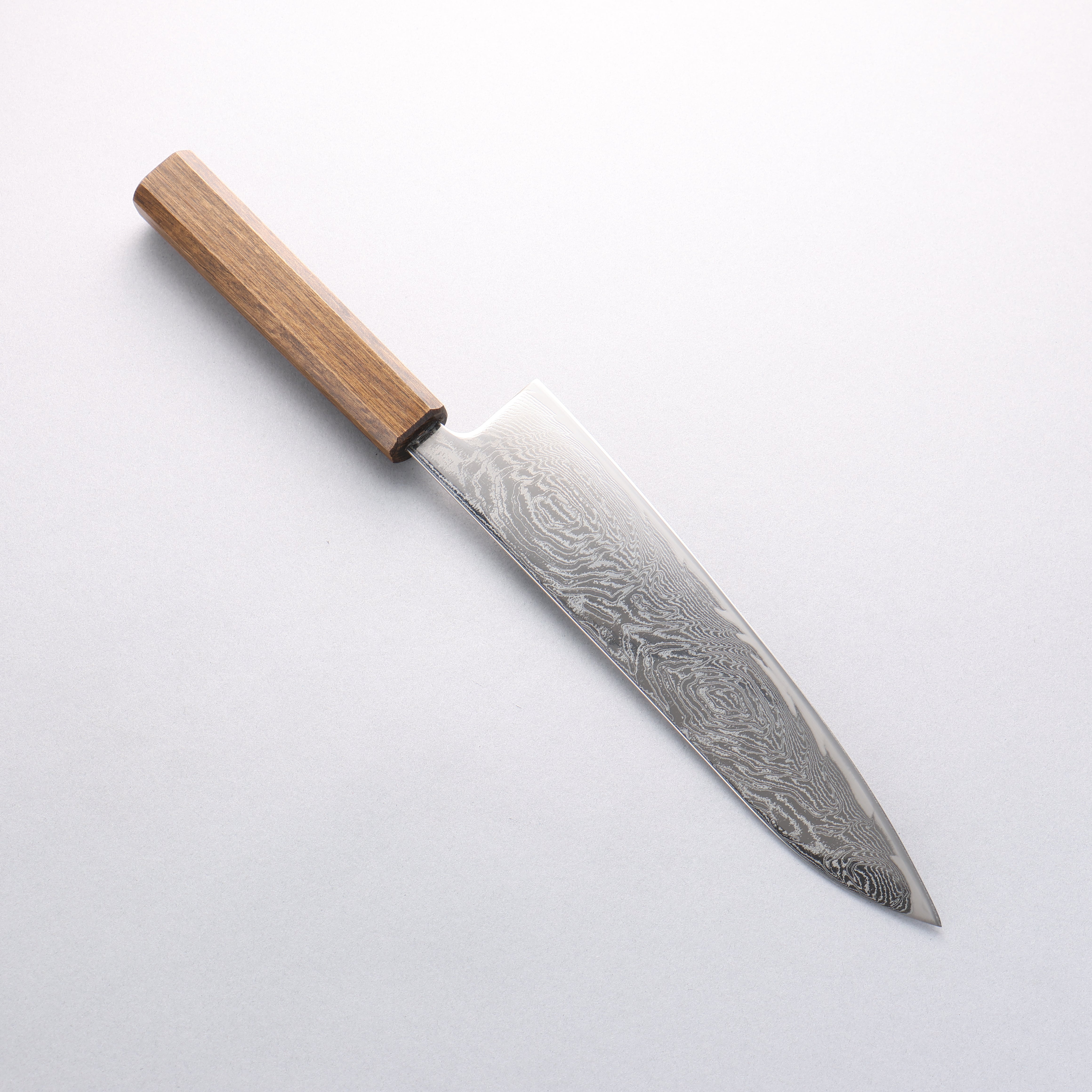 Premium Seisuke Nami AUS10 Damascus Gyuto Chef Knife 210mm - Mirror Finish, Oak Wood Handle - Perfect for Sushi, Meat Slicing & Professional Kitchen Use