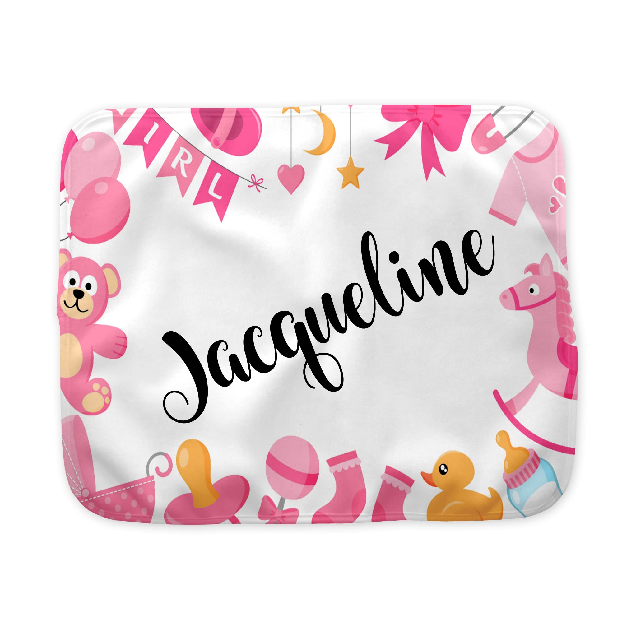 Personalized Pink Baby Burp Cloths for Girls - Soft & Absorbent Nursing Cloths - Perfect for Newborns, Infants & Toddlers - Ideal for Feeding, Burping & Spit-Up Protection