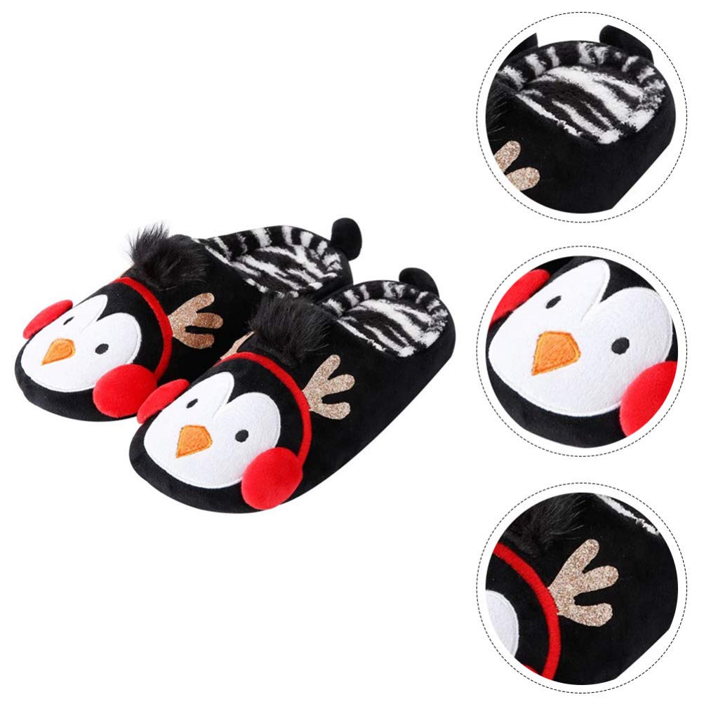 Penguin Plush Slippers - Warm Winter House Slippers for Couples, Anti-Slip Indoor Shoes with Soft Sole - Perfect Cozy Gift for Christmas & Home Relaxation