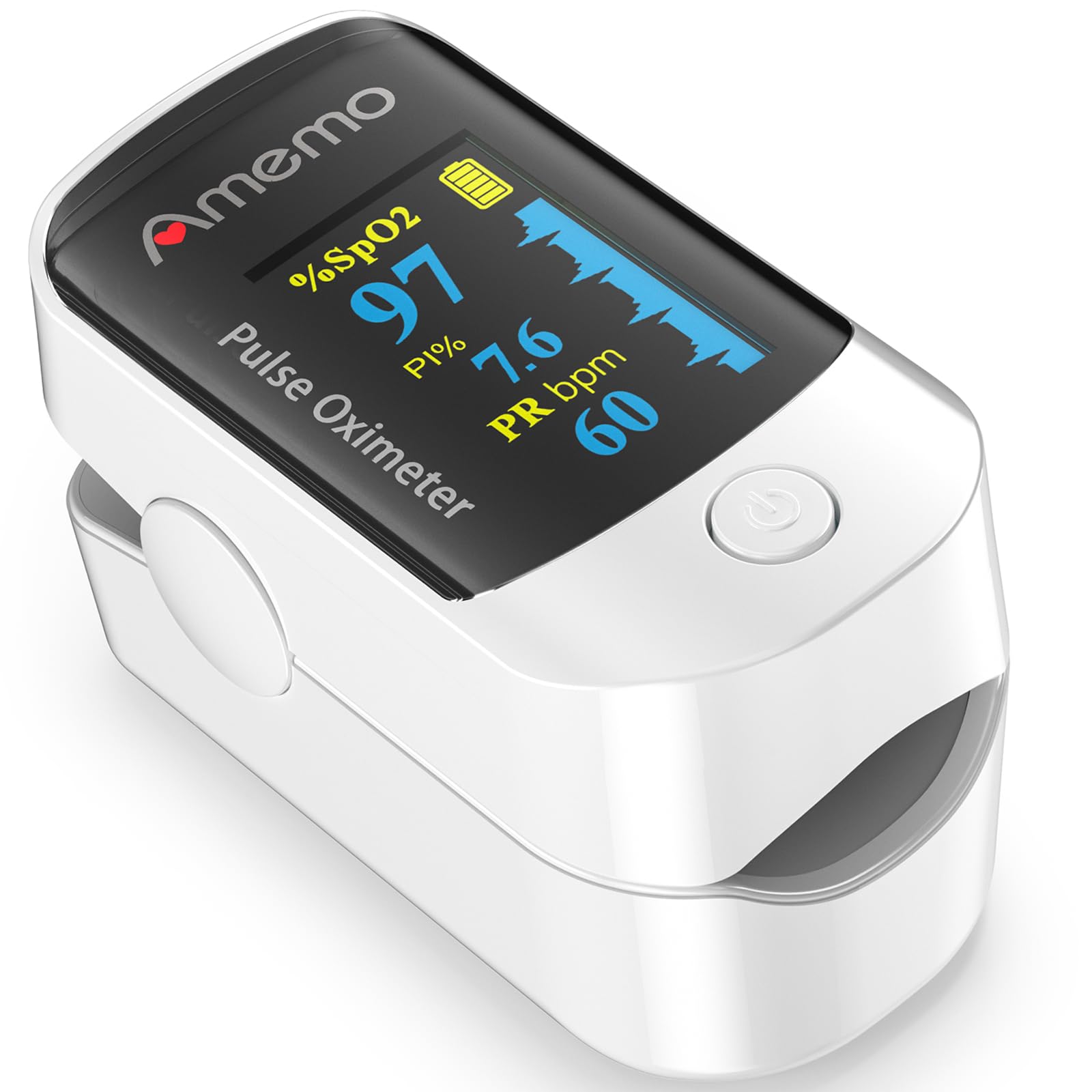 Pulse Oximeter for Adults - Fingertip Blood Oxygen Monitor with OLED Display, SpO2 & Heart Rate Tracking - Includes Carrying Case, Batteries & Lanyard - Perfect for Home Use, Travel & Fitness Monitoring