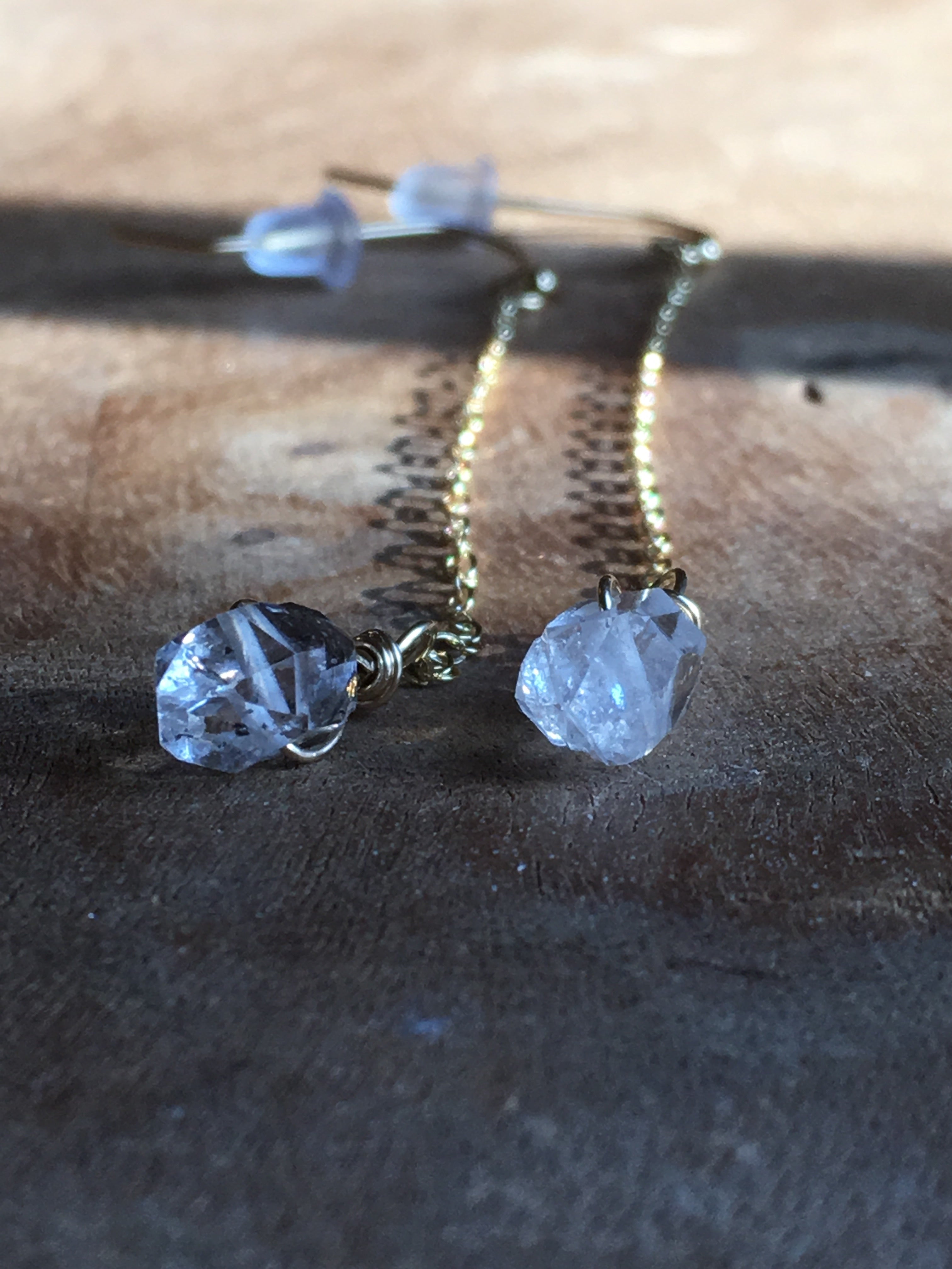 Natural Herkimer Diamond Dangle Drop Earrings - 925 Sterling Silver Handmade Jewelry for Women - Perfect for Weddings, Parties & Special Occasions