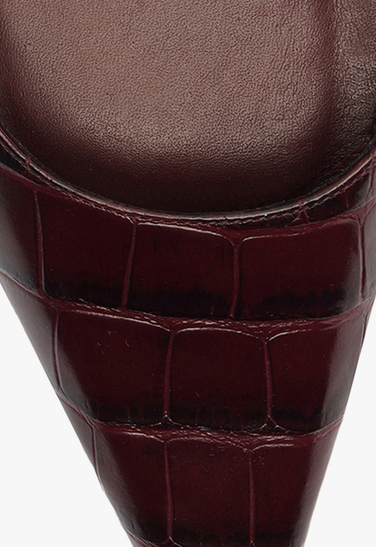 Ciara Crocodile Embossed Leather Pumps - Mid Heel (2.4