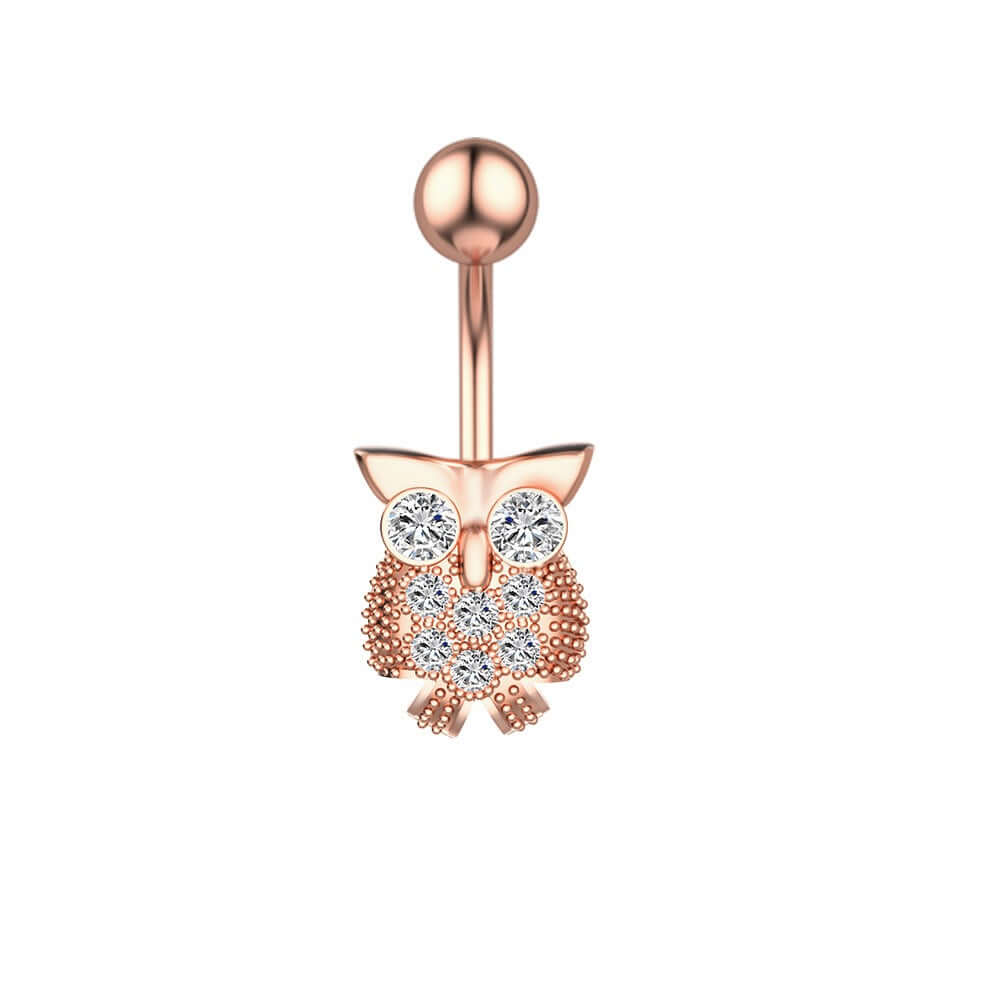 Stylish Owl Belly Button Rings for Women - Trendy Cartilage Piercing Jewelry - Perfect for Parties, Beach & Everyday Wear (WH0123)