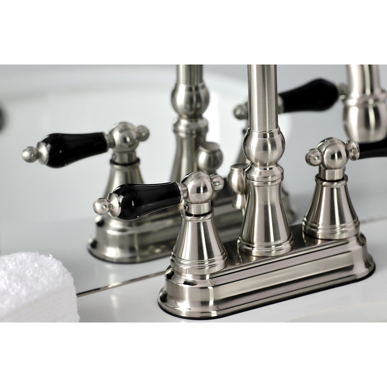 Duchess Double Handle 3-Hole Deck Mount 4-Inch Centerset Bathroom Faucet with Brass Pop-Up Drain - Perfect for Modern Bathroom Vanities and Sink Upgrades