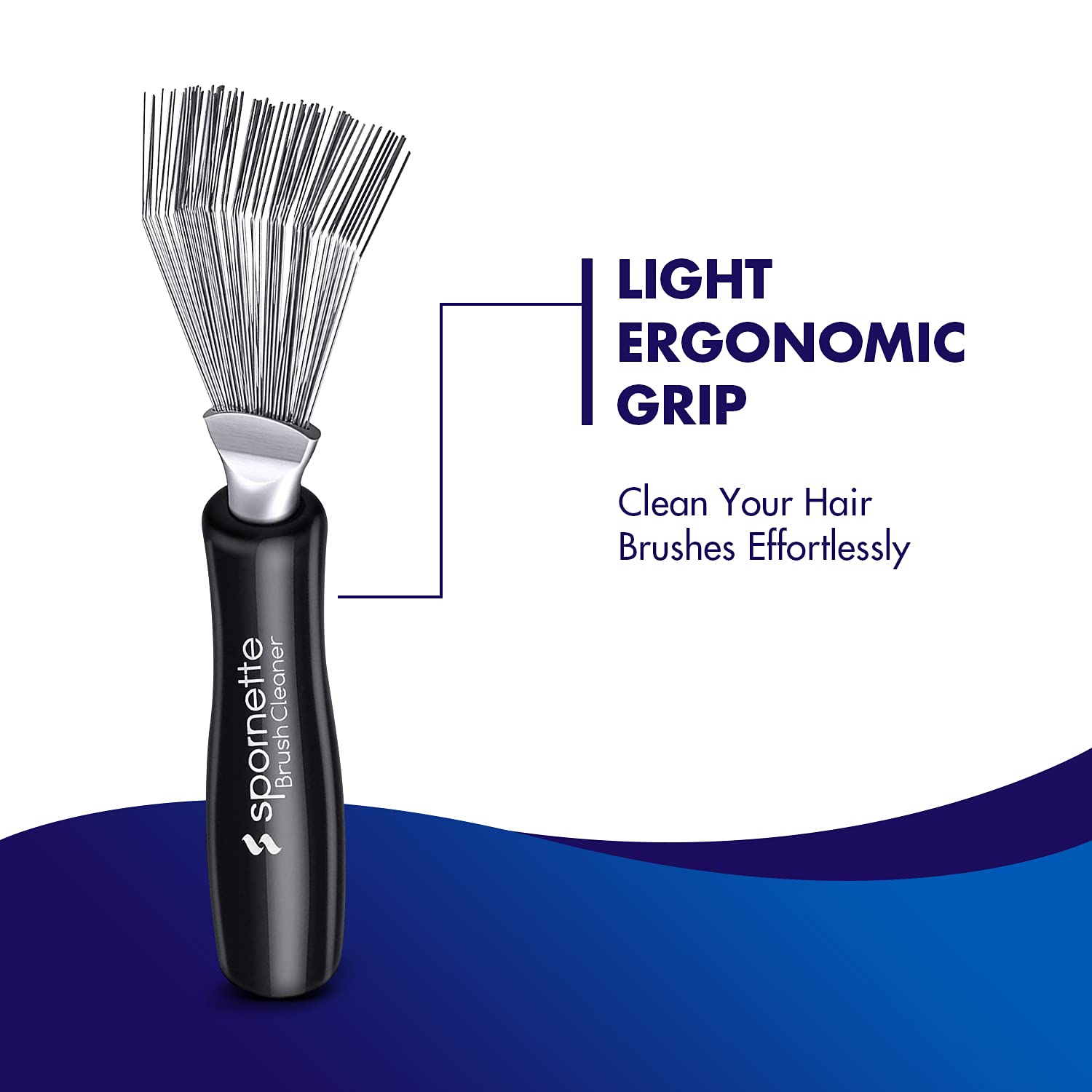 Spornette Hair Brush Cleaner Rake Tool - Professional Detangling & Cleaning Tool for Hair Brushes - Perfect for Salons, Home Use & Pet Grooming