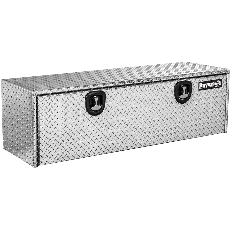 Diamond Tread Aluminum Underbody Truck Tool Box with Compression Latch - 24x24x60 Inch | Heavy-Duty Storage & Organization for Pickup Trucks | Made in USA | Perfect for Construction, Landscaping & Work Site Tools