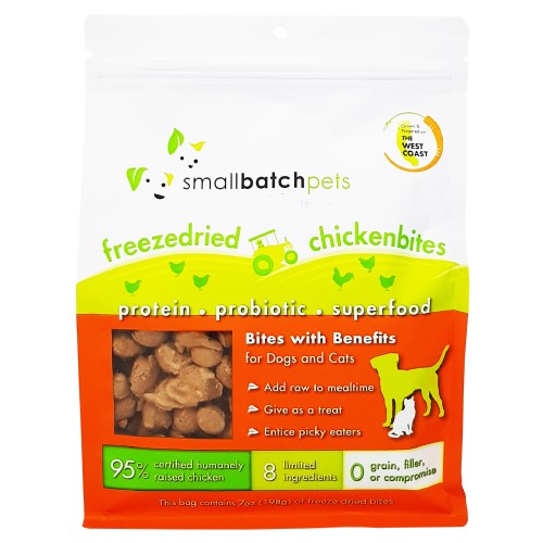 Freeze Dried Chicken Bites Grain Free Dog & Cat Treats - Smallbatch Natural Pet Snacks for Training, Rewards & Dental Health