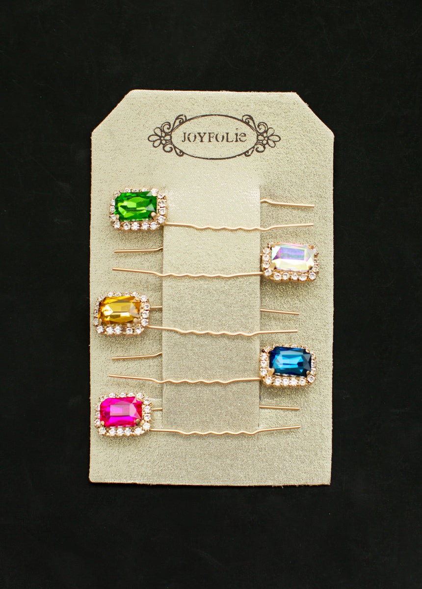 Elegant Celaena Hairpin Set - Jewel Tone Multi-Colored Hair Clips for Women | Perfect for Weddings, Parties & Everyday Styling