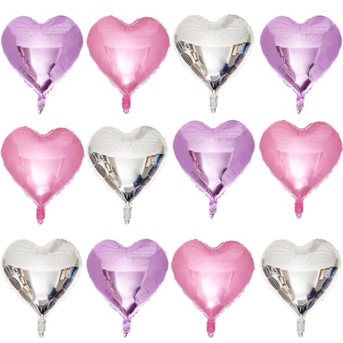 12 Pink Purple Silver