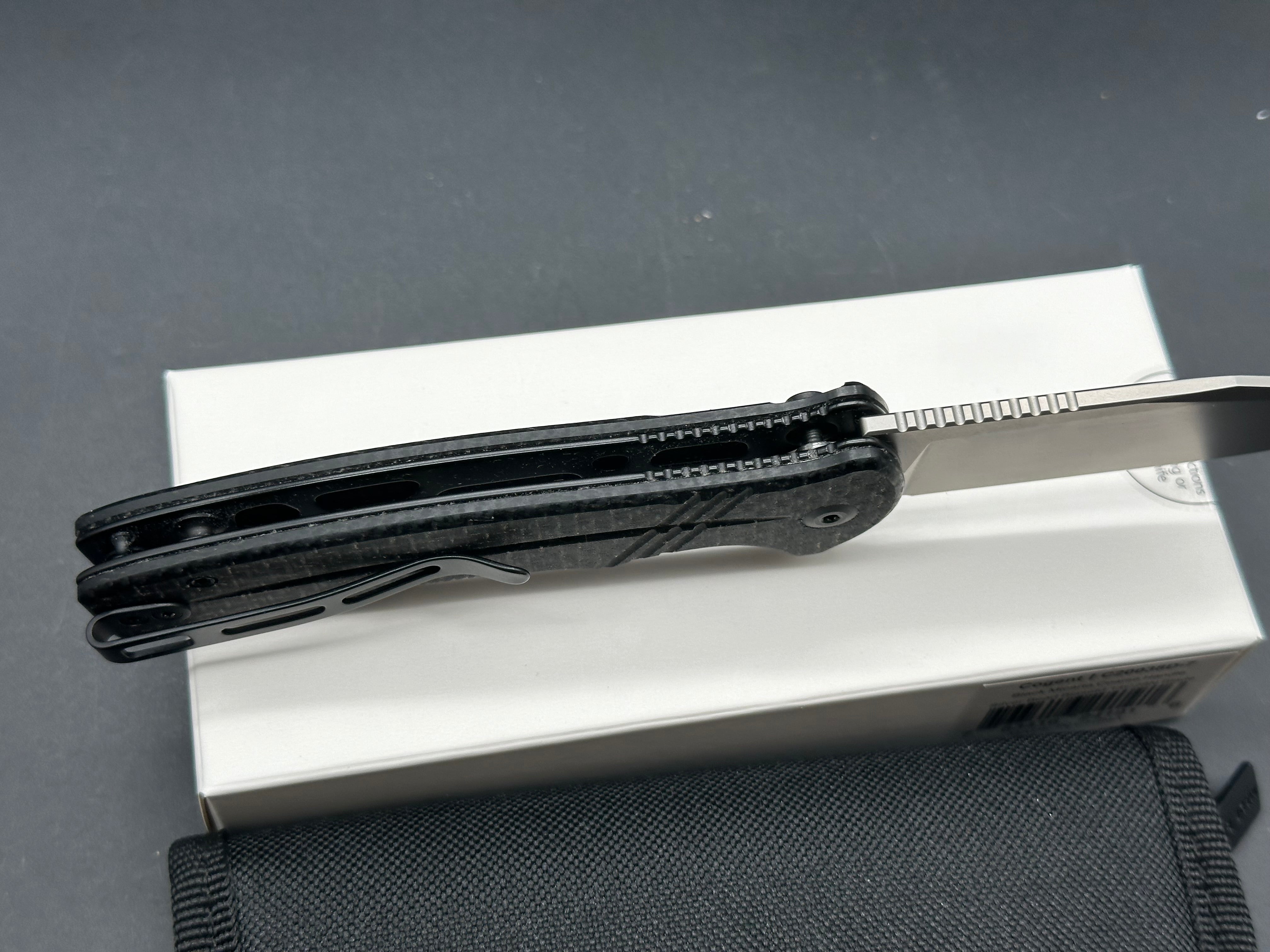 CIVIVI Cogent Button Lock Folding Knife - Black Micarta Handle, 3.47