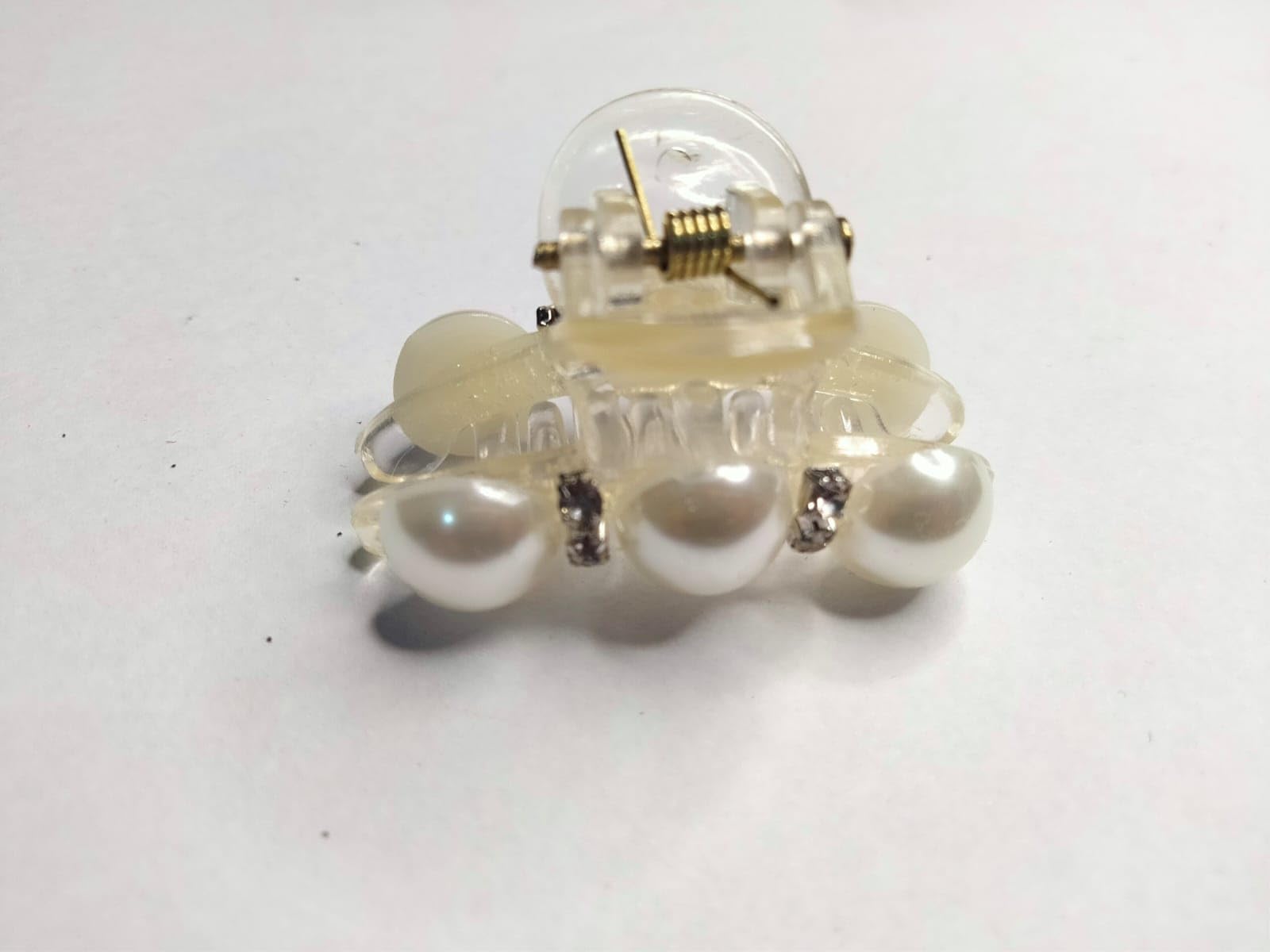 **Glam Niyati Pearl Hair Claw Clips – Transparent Banana Hair Clips, Non-Slip Barrette with Strong Hold – Fashion Hair Accessories for Women (Pack of 2) – Perfect for Parties, Weddings & Everyday Styling**