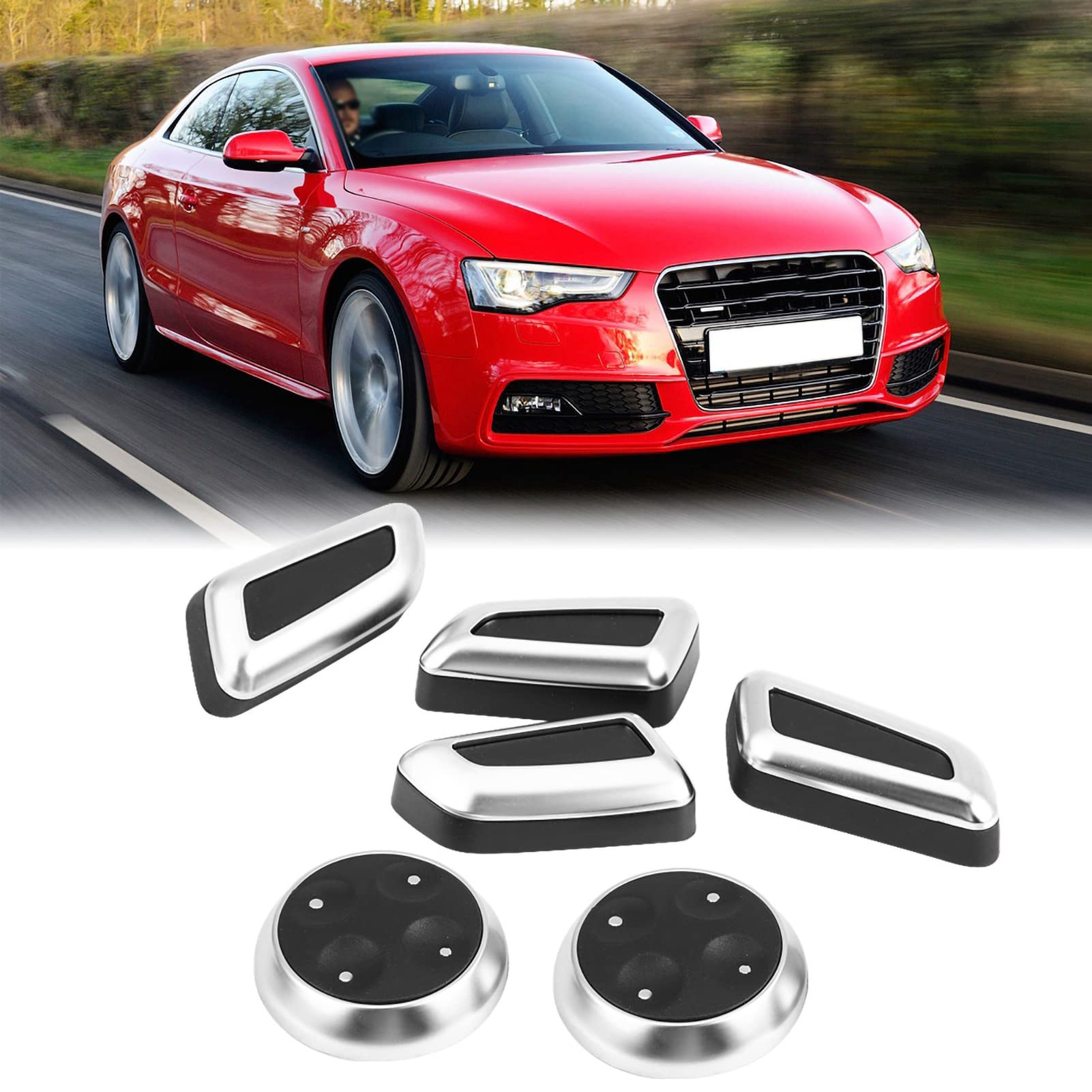6Pcs Car Seat Adjustment Switch Cover - Seat Knob Button Cover Trim for Side Door & Seat Adjust Buttons - Perfect for Car Interior Upgrade & DIY Repair