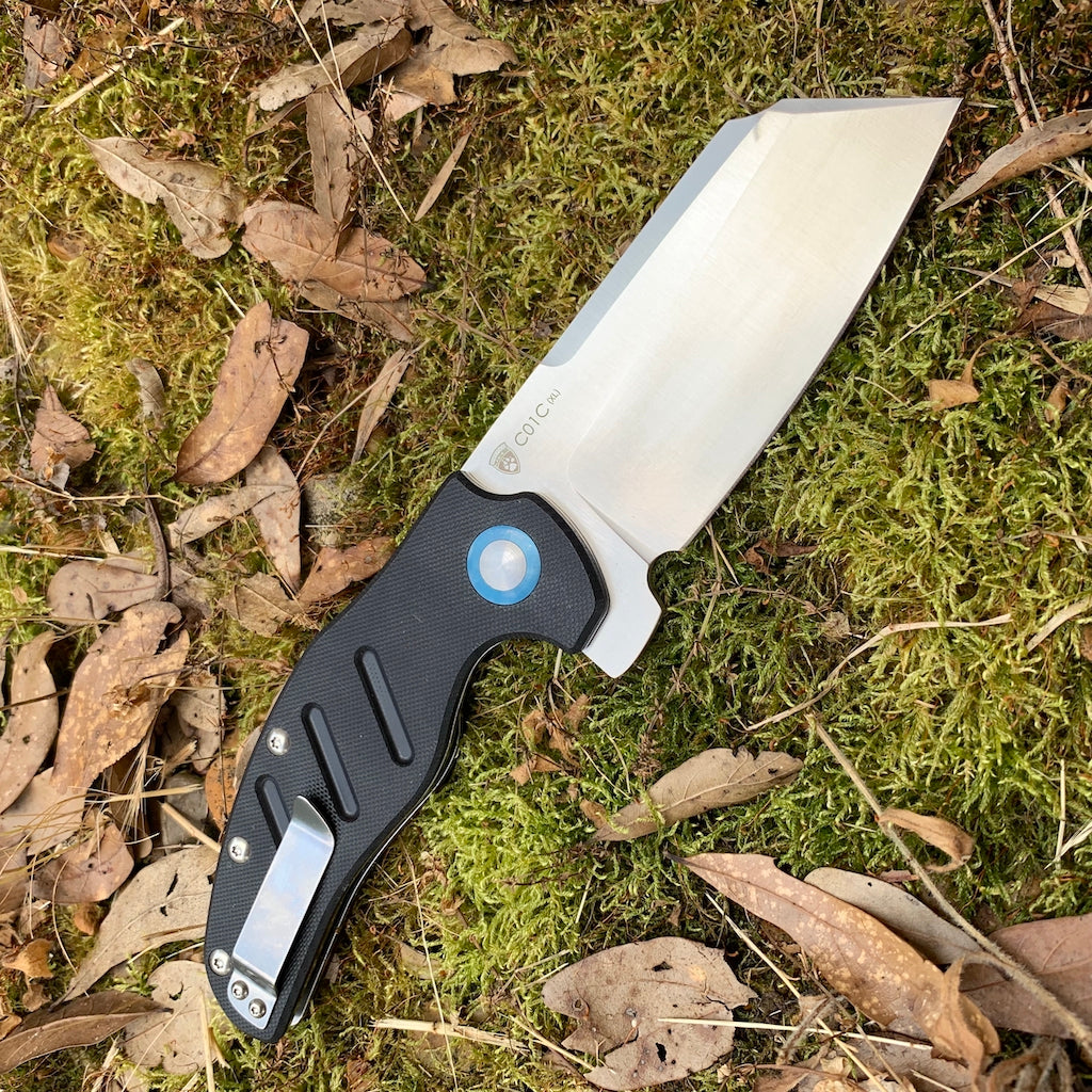 Kizer V5488C1 C01C XL Sheepdog Folding Knife - Black G10 Handle, Premium EDC Pocket Knife for Outdoor Camping, Hiking & Everyday Carry