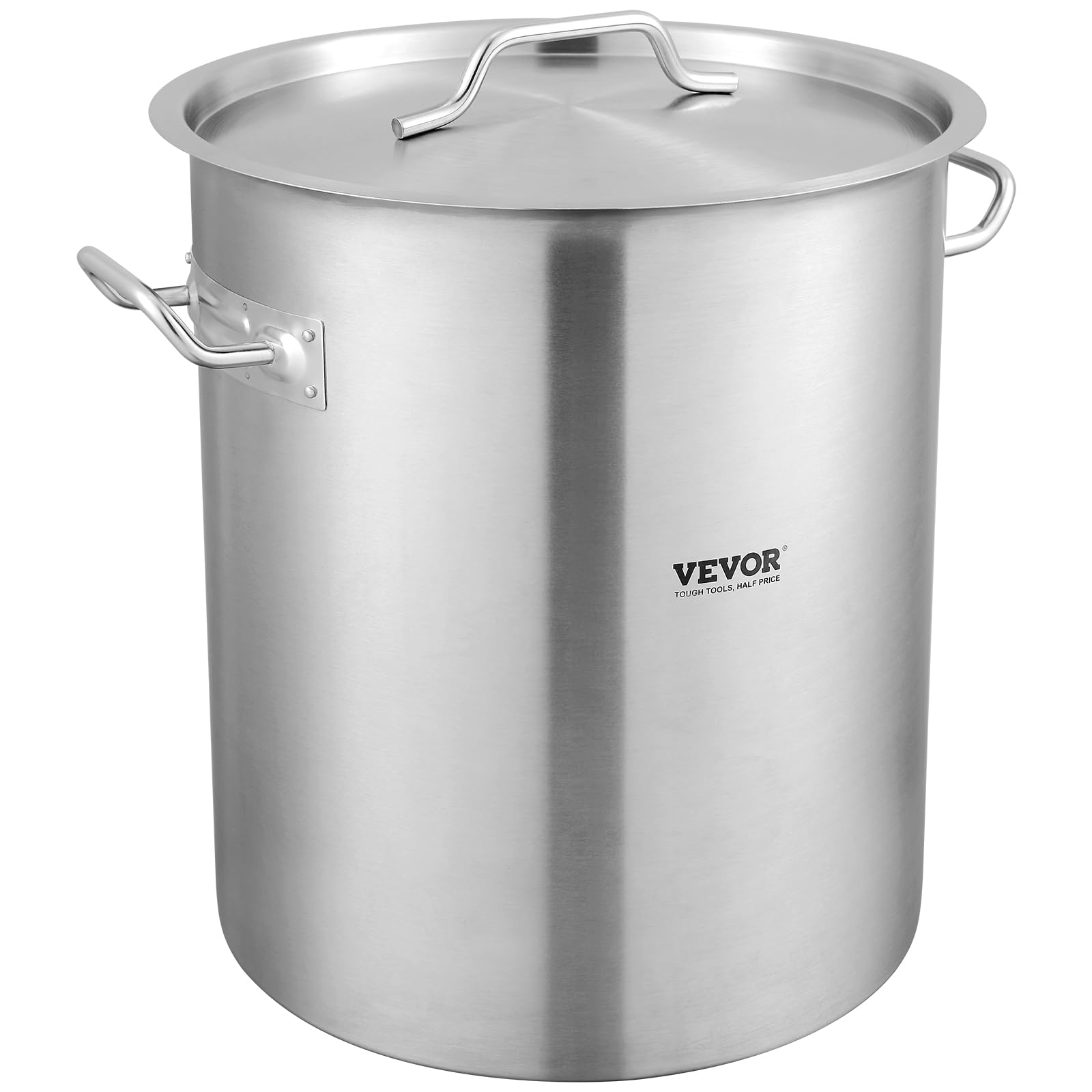 VEVOR 42 Quart Stainless Steel Stock Pot with Strainer, Lid & Handle - Heavy Duty Commercial Grade Cooking Pot for Restaurants, Catering & Large Group Events - Perfect for Soups, Stews & Pasta (Silver, Sanding Finish)