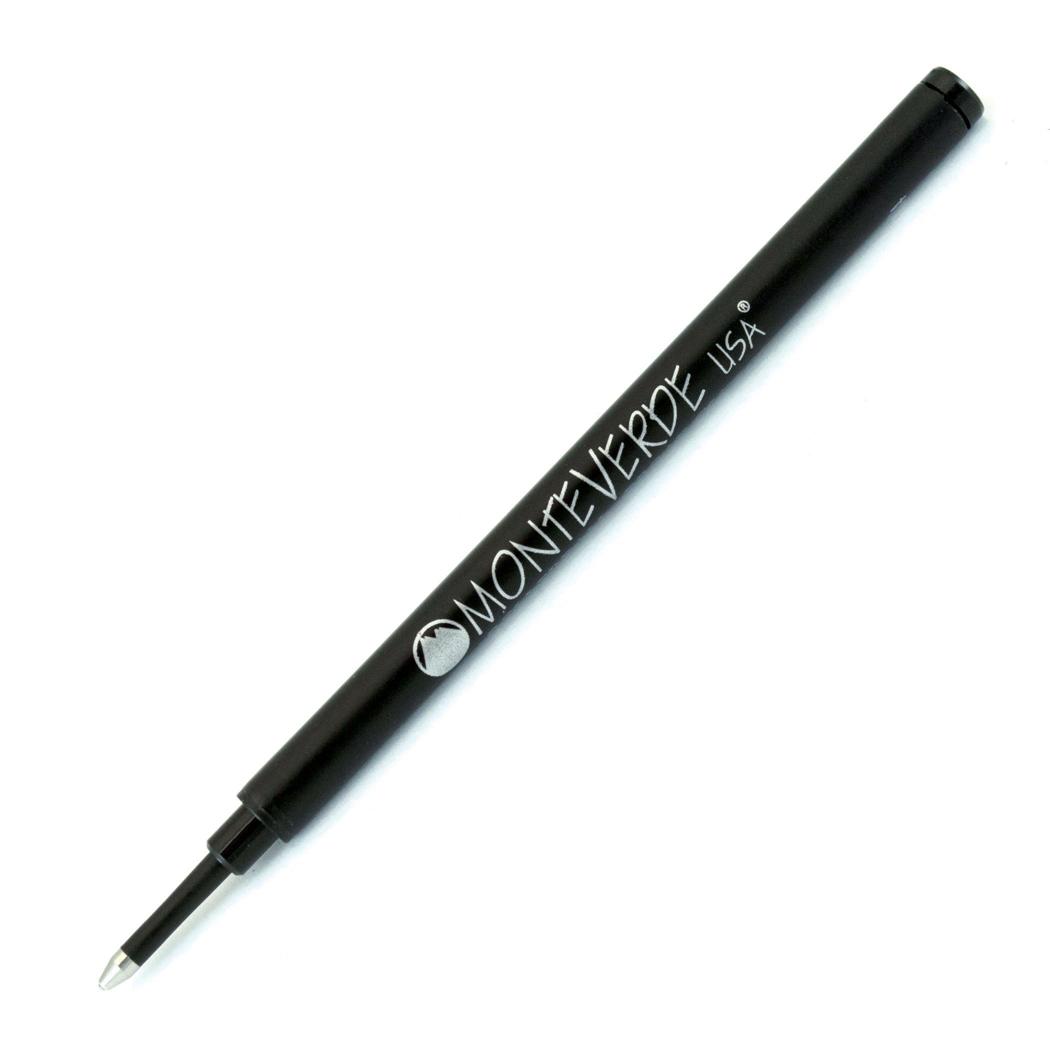 Monteverde Black Rollerball Refill - Medium Point Plastic Resin Tube for Smooth Writing - Ideal for Journals, Planners, and Office Use