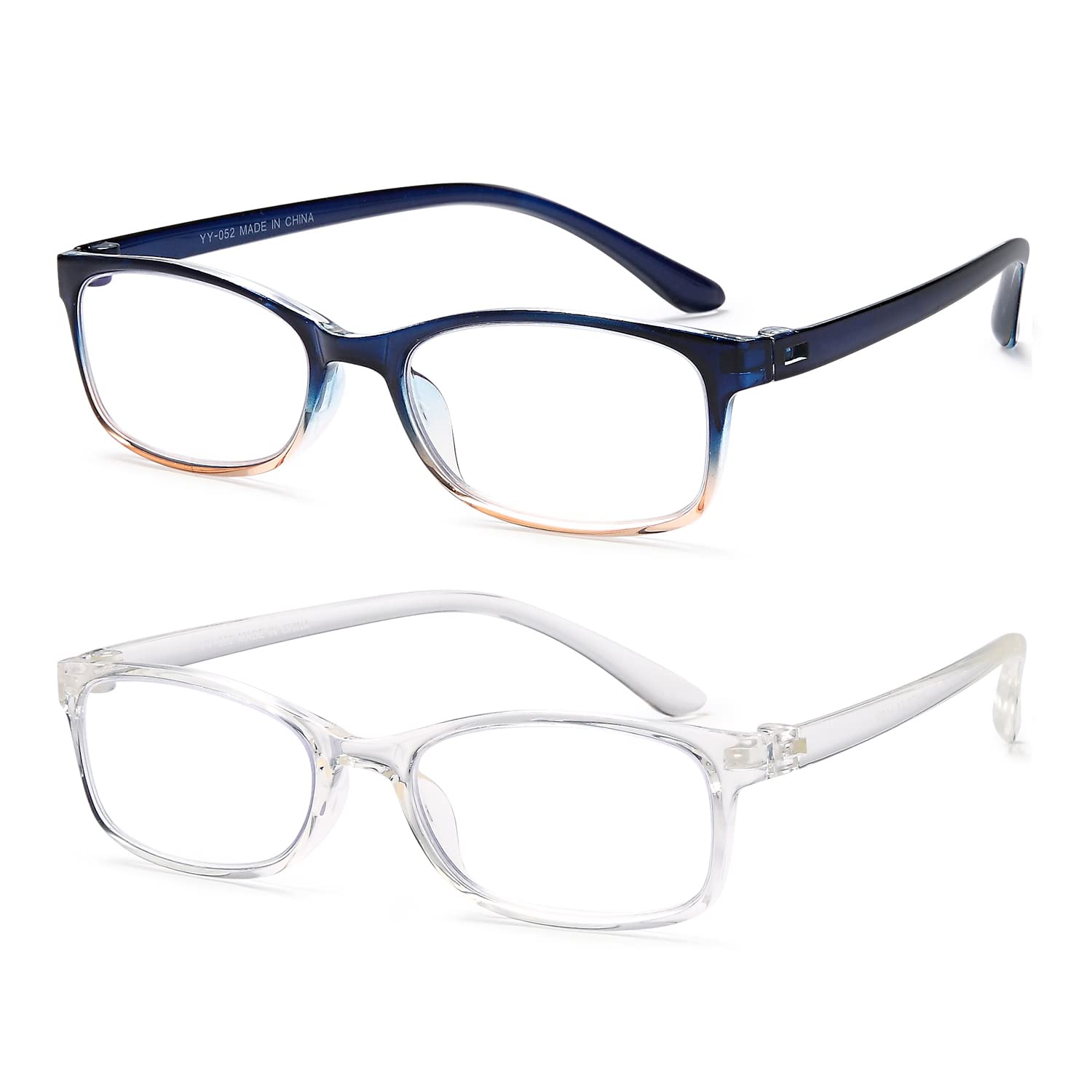 2 Pack Blue Light Blocking Reading Glasses for Women & Men - Lightweight TR90 Frame, Anti-Glare, UV Protection, Reduce Eye Strain (1.00 Strength) - Perfect for Computer Work, Reading & Screen Use