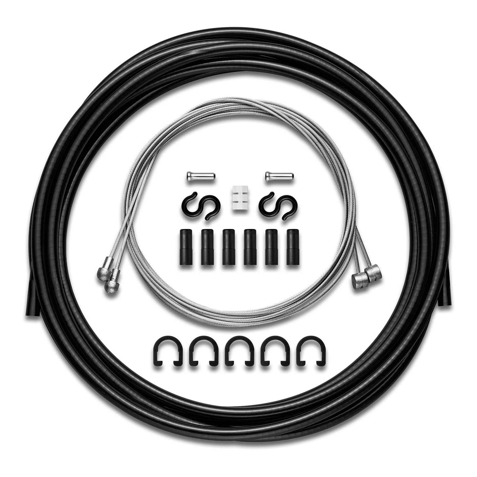Corki Cycles Universal Bike Brake Cable Housing Kit - Compatible with Mountain & Road Bicycles - Durable Black Brake Cable Covers - Perfect for Cycling, Commuting & Outdoor Adventures
