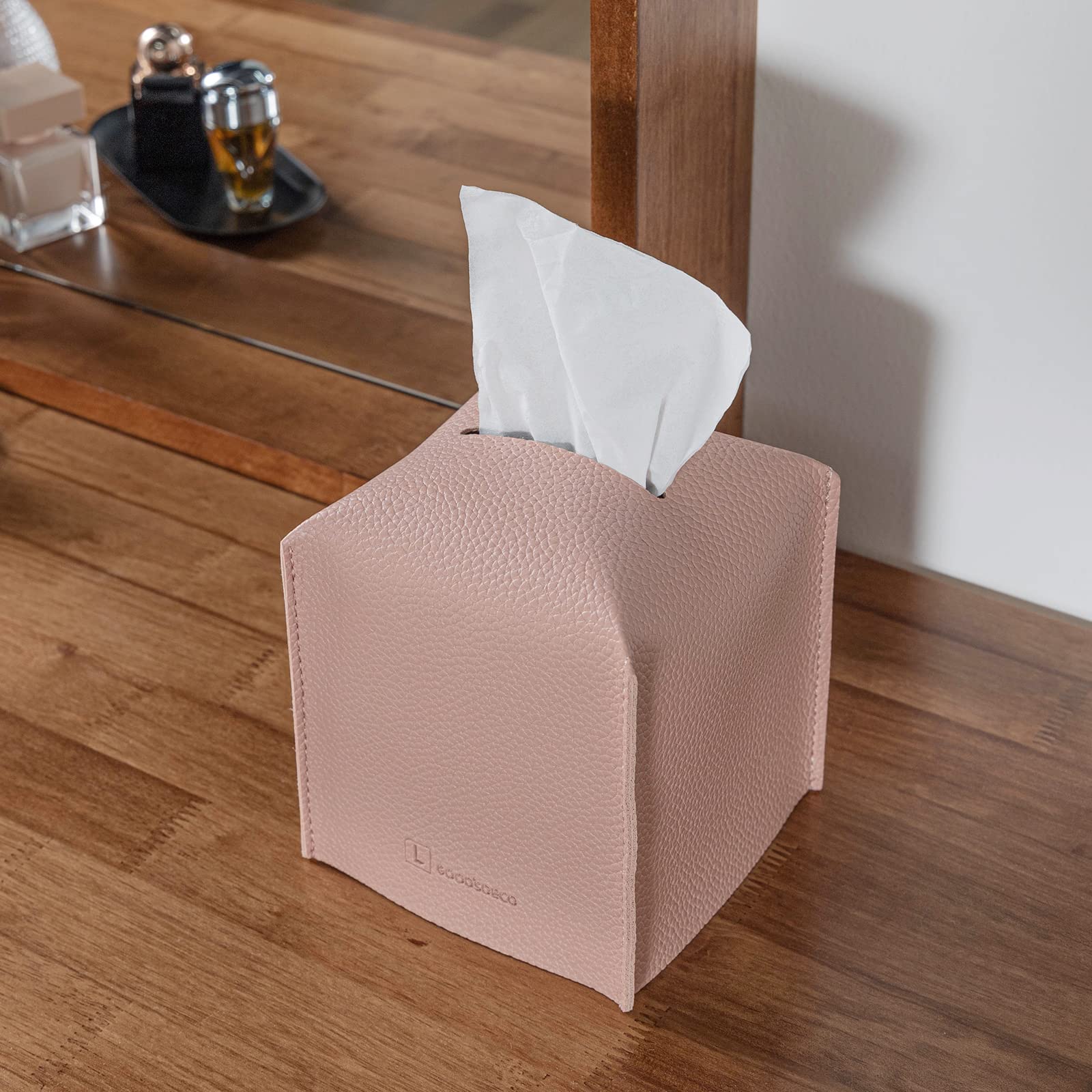 Premium PU Leather Tissue Box Cover Holder - Modern Decorative Storage Cube for Facial Tissues | Stylish Home, Office & Bathroom Vanity Organizer | Perfect for Living Room, Bedroom & Guest Bath Decor