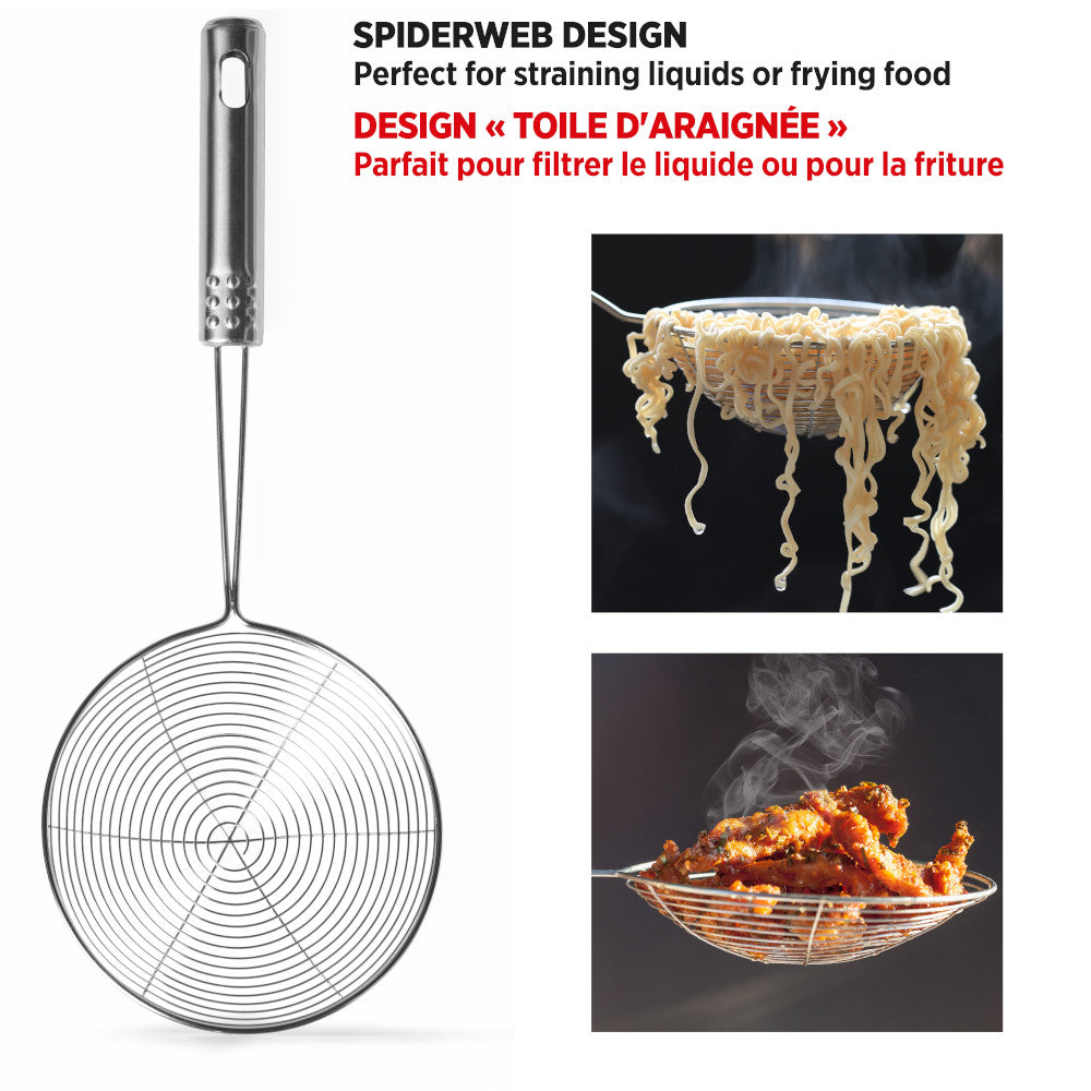 STARFRIT 098277 Set of 3 Stainless Steel Asian Style Spider Strainers - Perfect for Noodles, Dumplings & Hot Pot - Kitchen Utensils for Asian Cooking